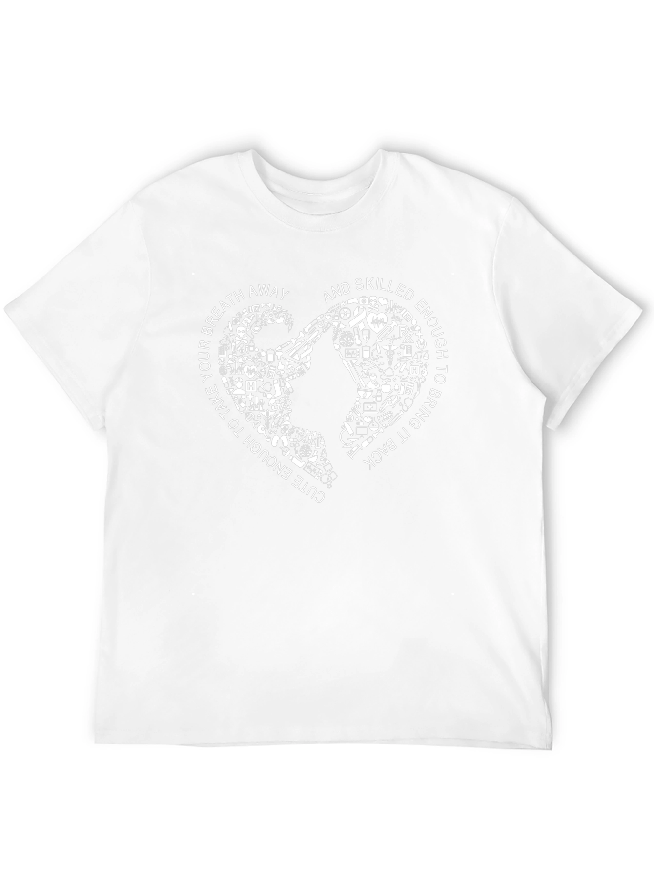 Nurse Heart Graphic T-Shirt - Cute & Skilled