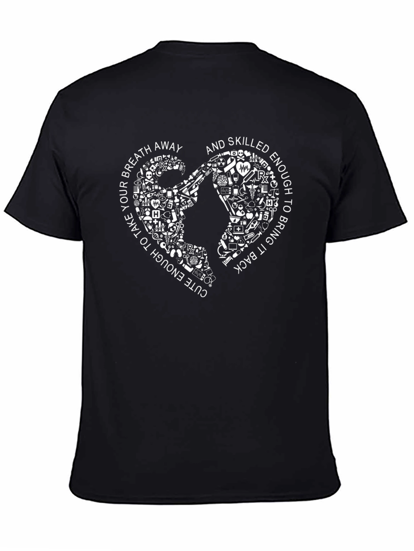 Nurse Heart Graphic T-Shirt - Cute & Skilled