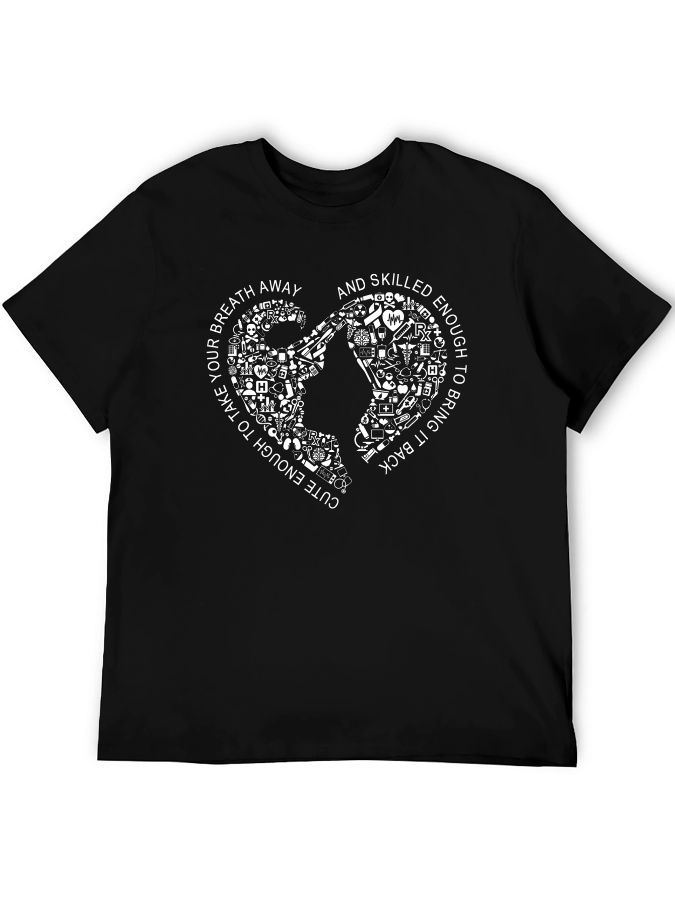 Nurse Heart Graphic T-Shirt - Cute & Skilled