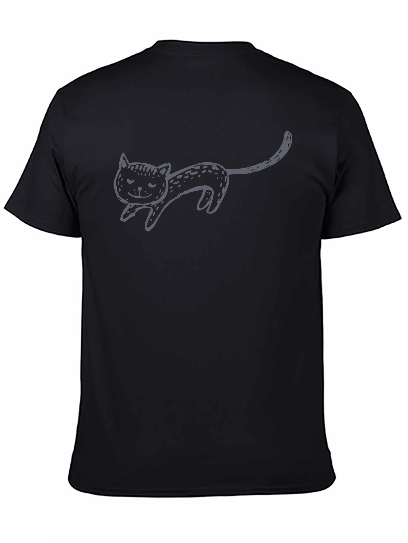Mens Black Cat Graphic T-Shirt
