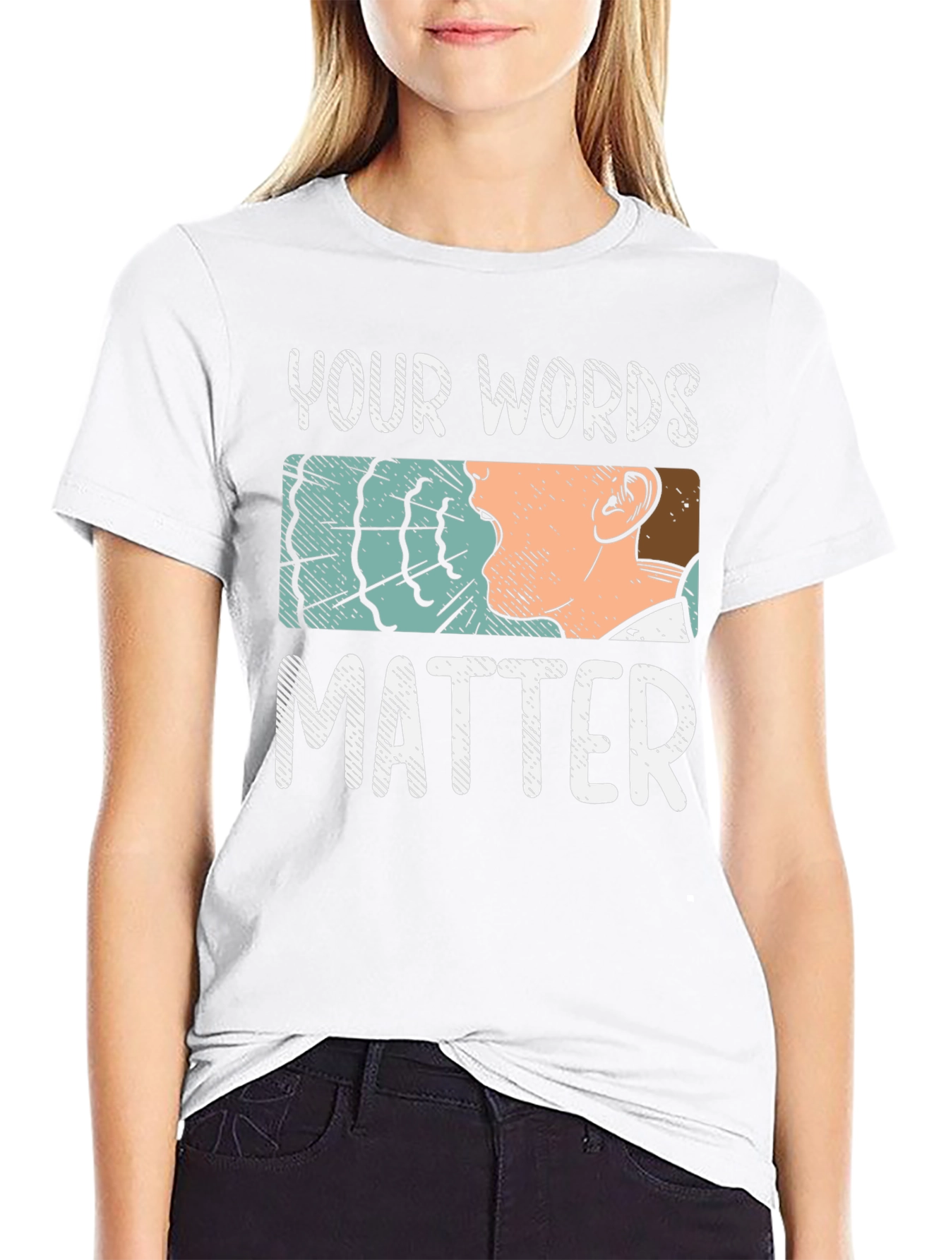 Your Words Matter Graphic Tee - Black