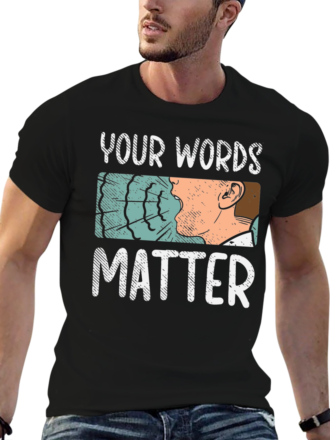 Your Words Matter Graphic Tee - Black