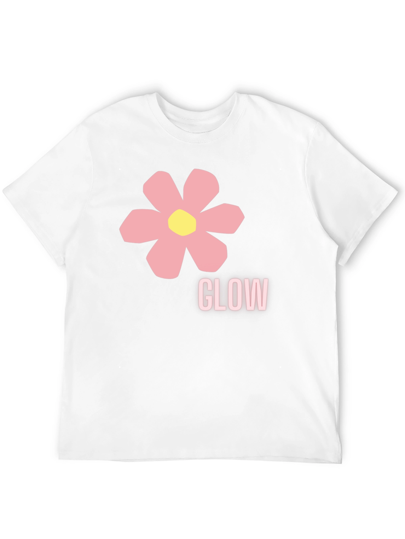 Glow Flower Graphic Print Black T-Shirt