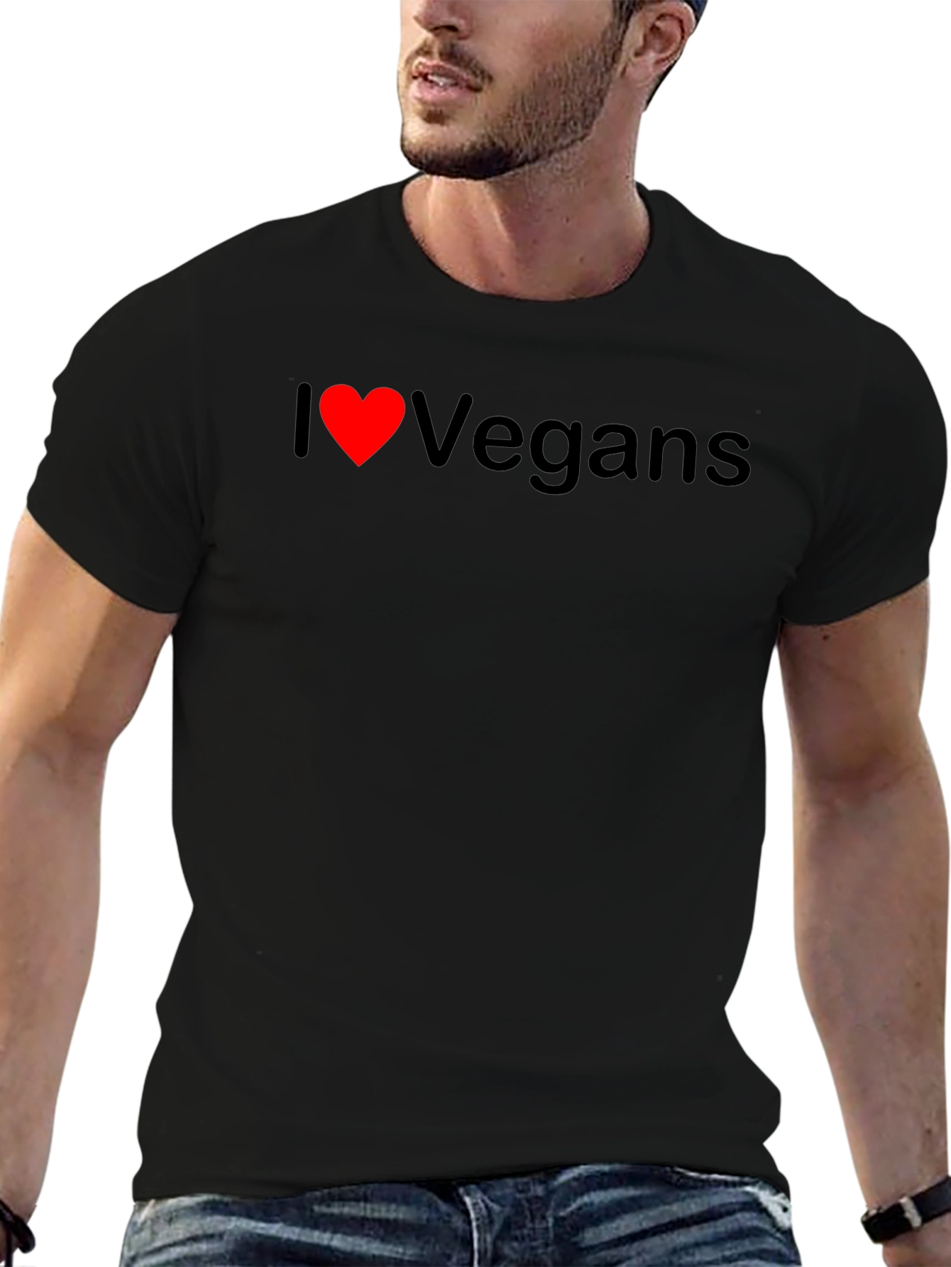 I Heart Vegans Black T-Shirt - Show Your Love!