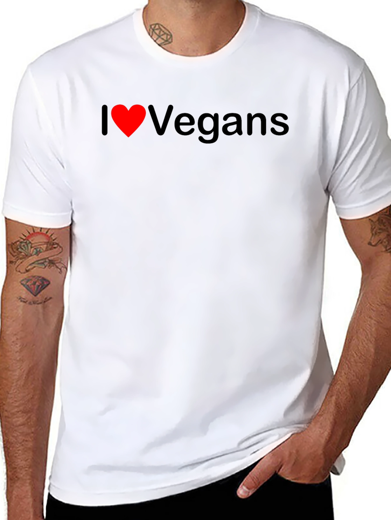 I Heart Vegans Black T-Shirt - Show Your Love!
