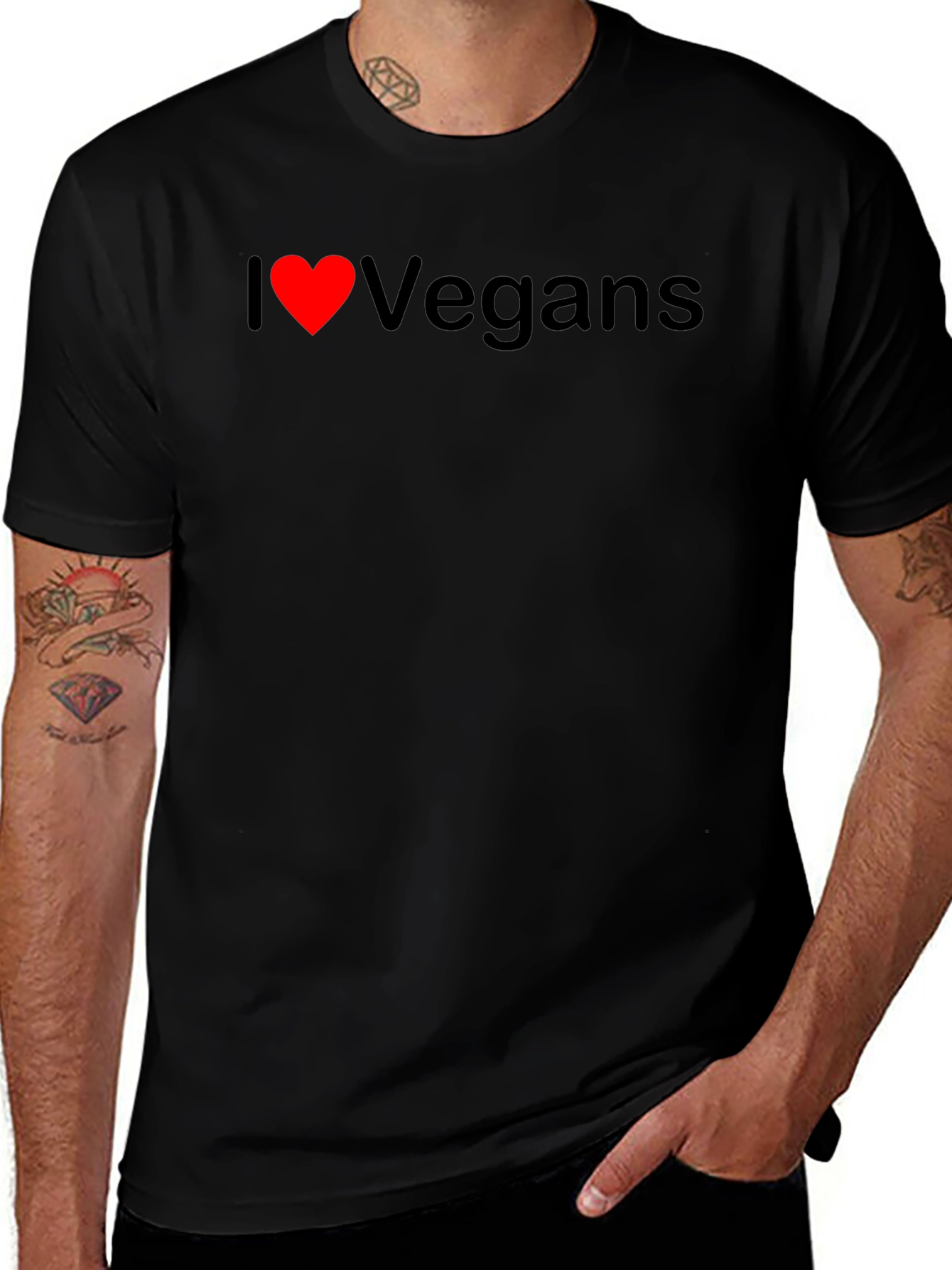 I Heart Vegans Black T-Shirt - Show Your Love!