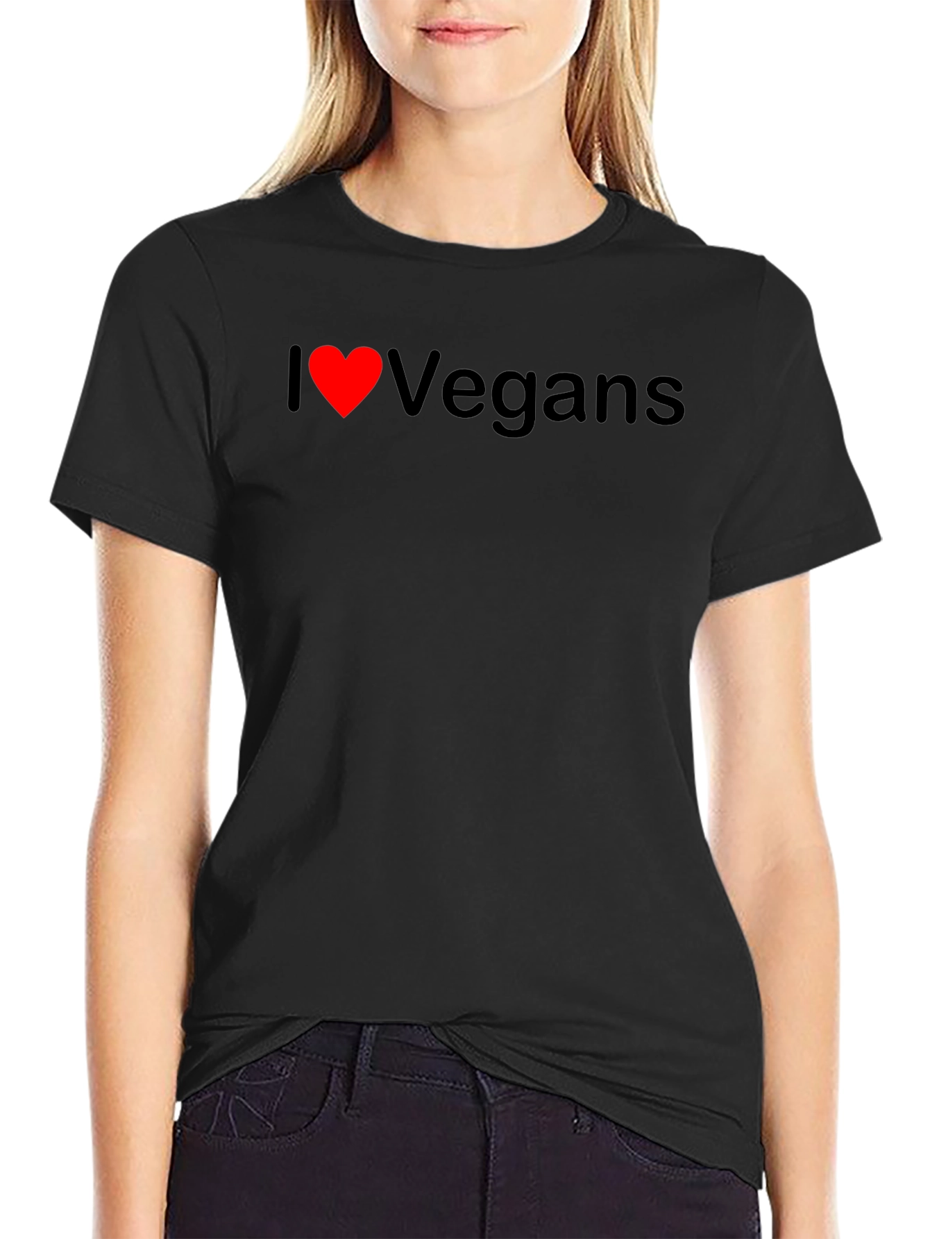 I Heart Vegans Black T-Shirt - Show Your Love!