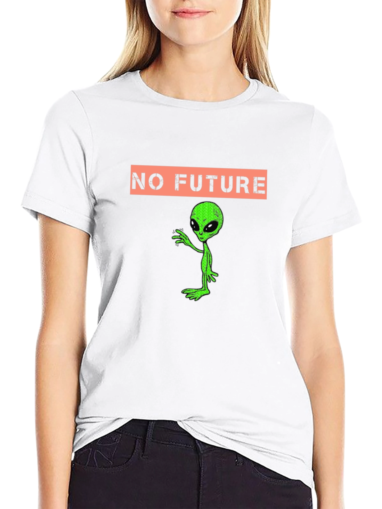No Future Alien Graphic Tee - Black