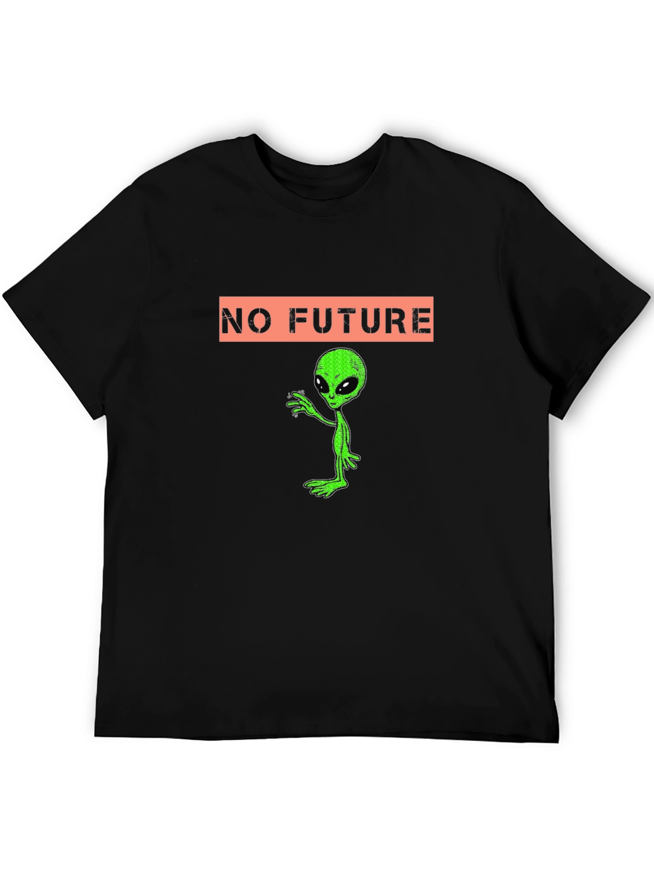 No Future Alien Graphic Tee - Black