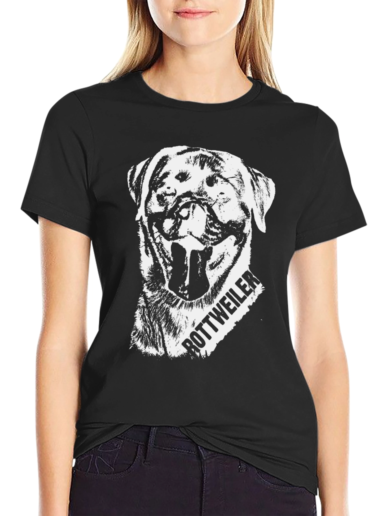 Rottweiler Dog Graphic Black T-Shirt