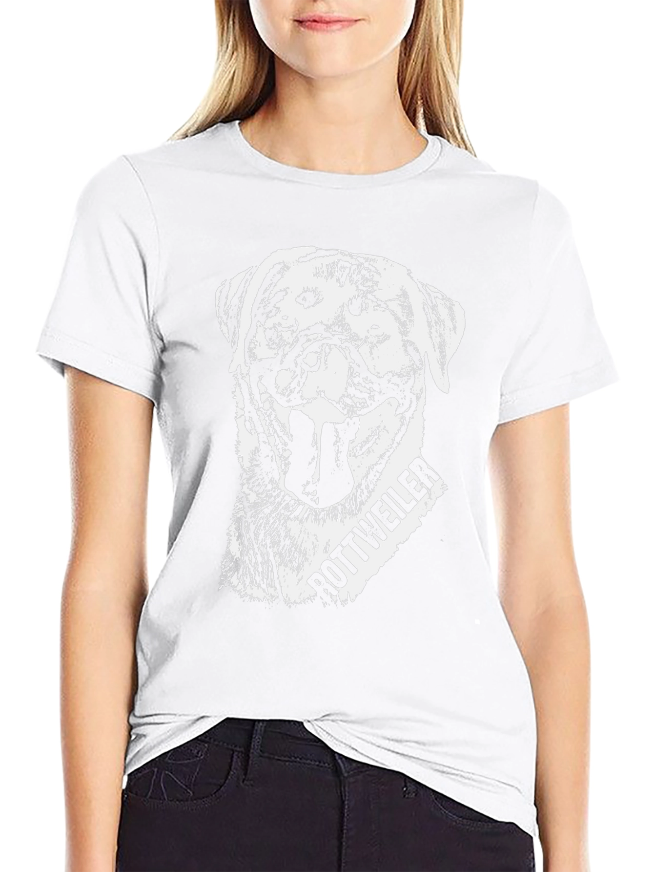 Rottweiler Dog Graphic Black T-Shirt