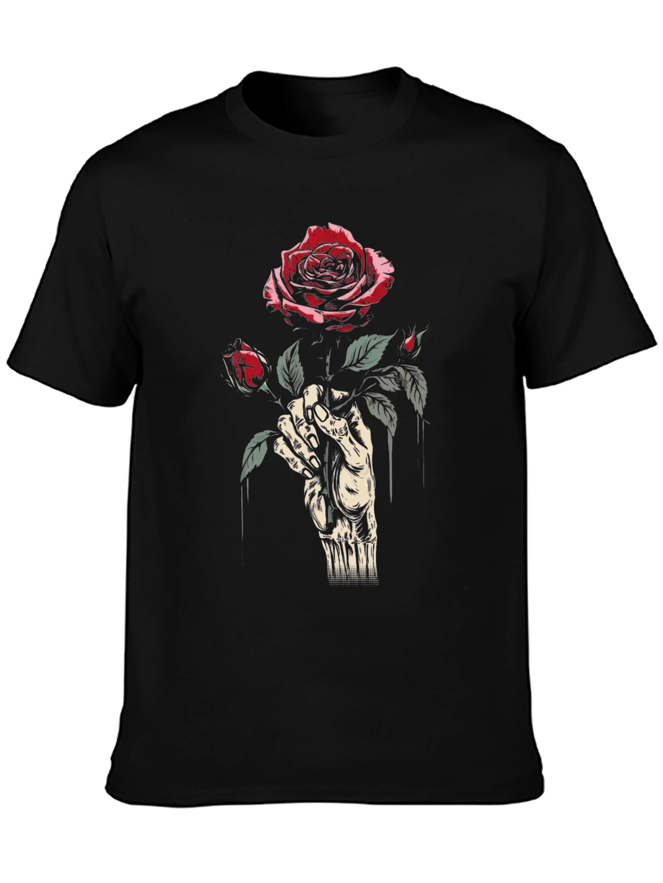 Rose Hand Black T-Shirt