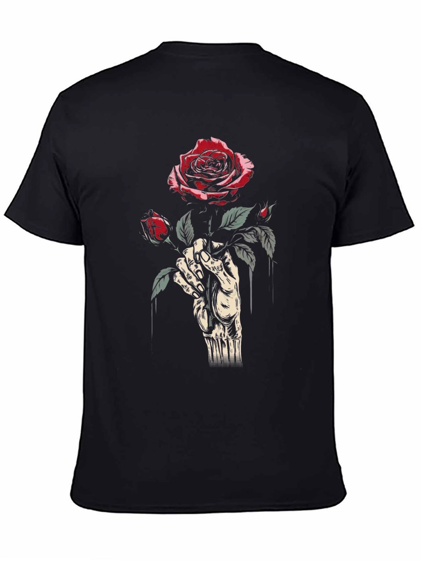 Rose Hand Black T-Shirt