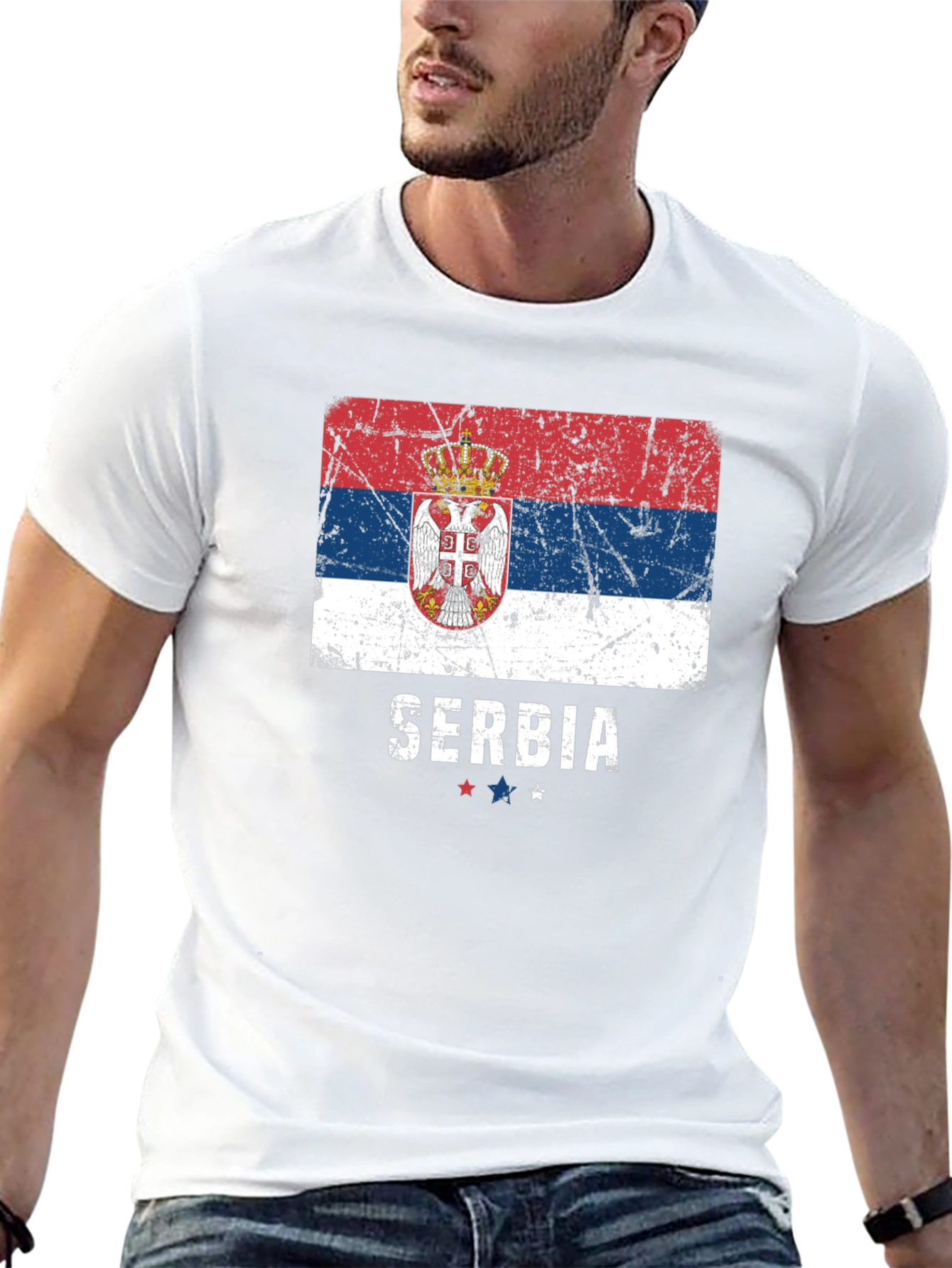 Serbia Flag Graphic T-Shirt Patriotic Pride