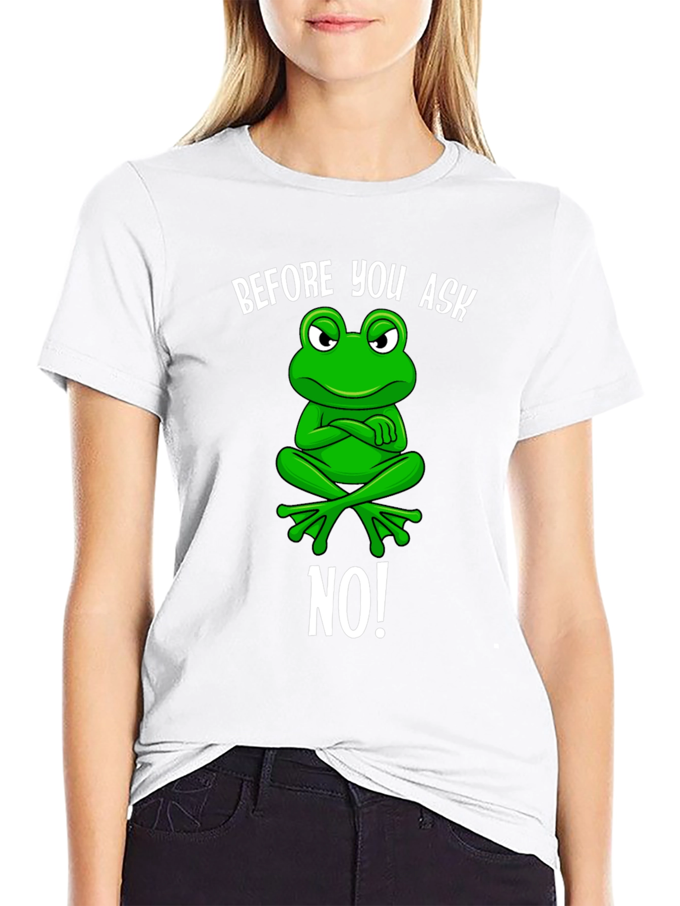 Funny Frog T-Shirt - Before You Ask No!