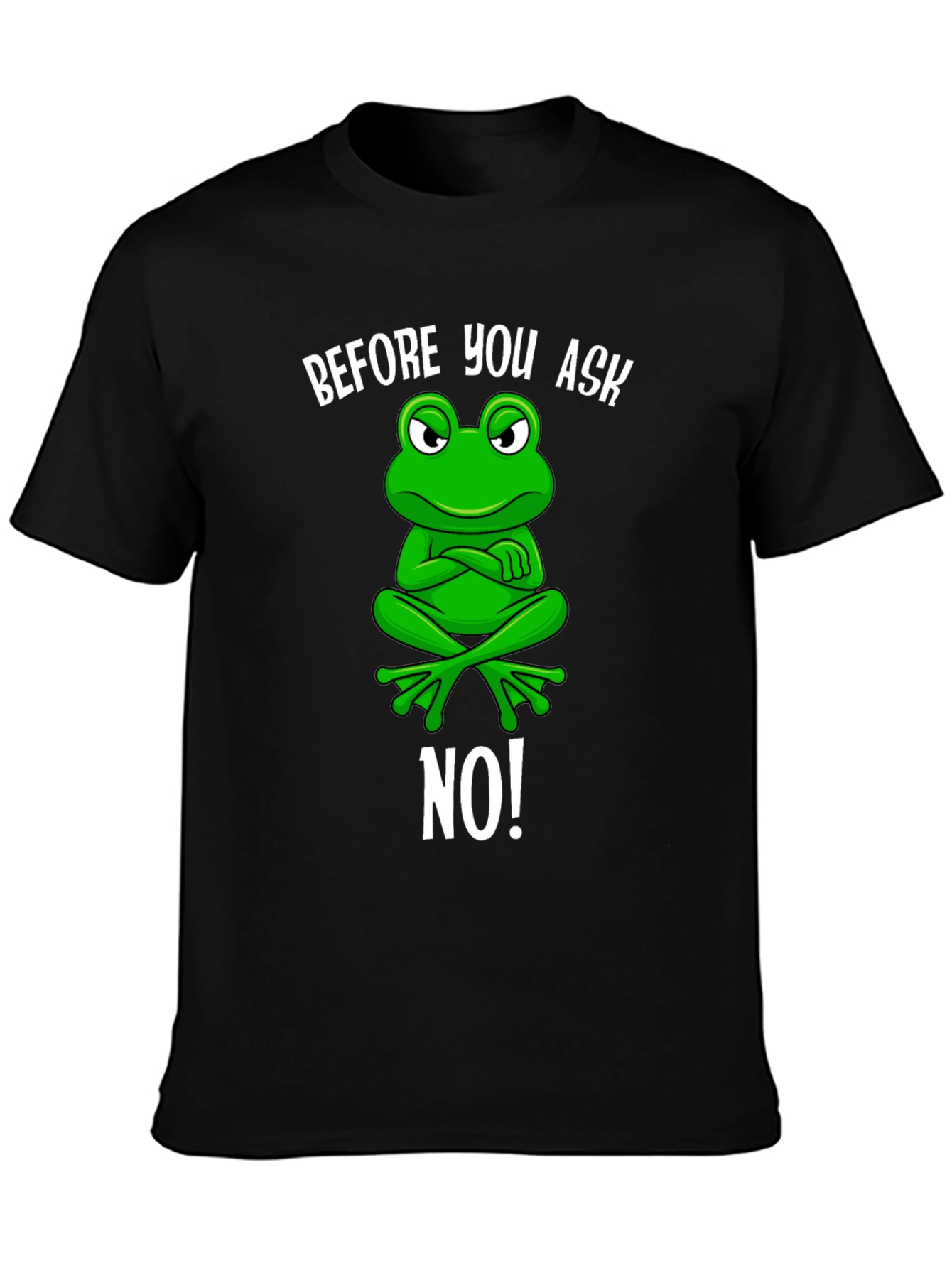 Funny Frog T-Shirt - Before You Ask No!