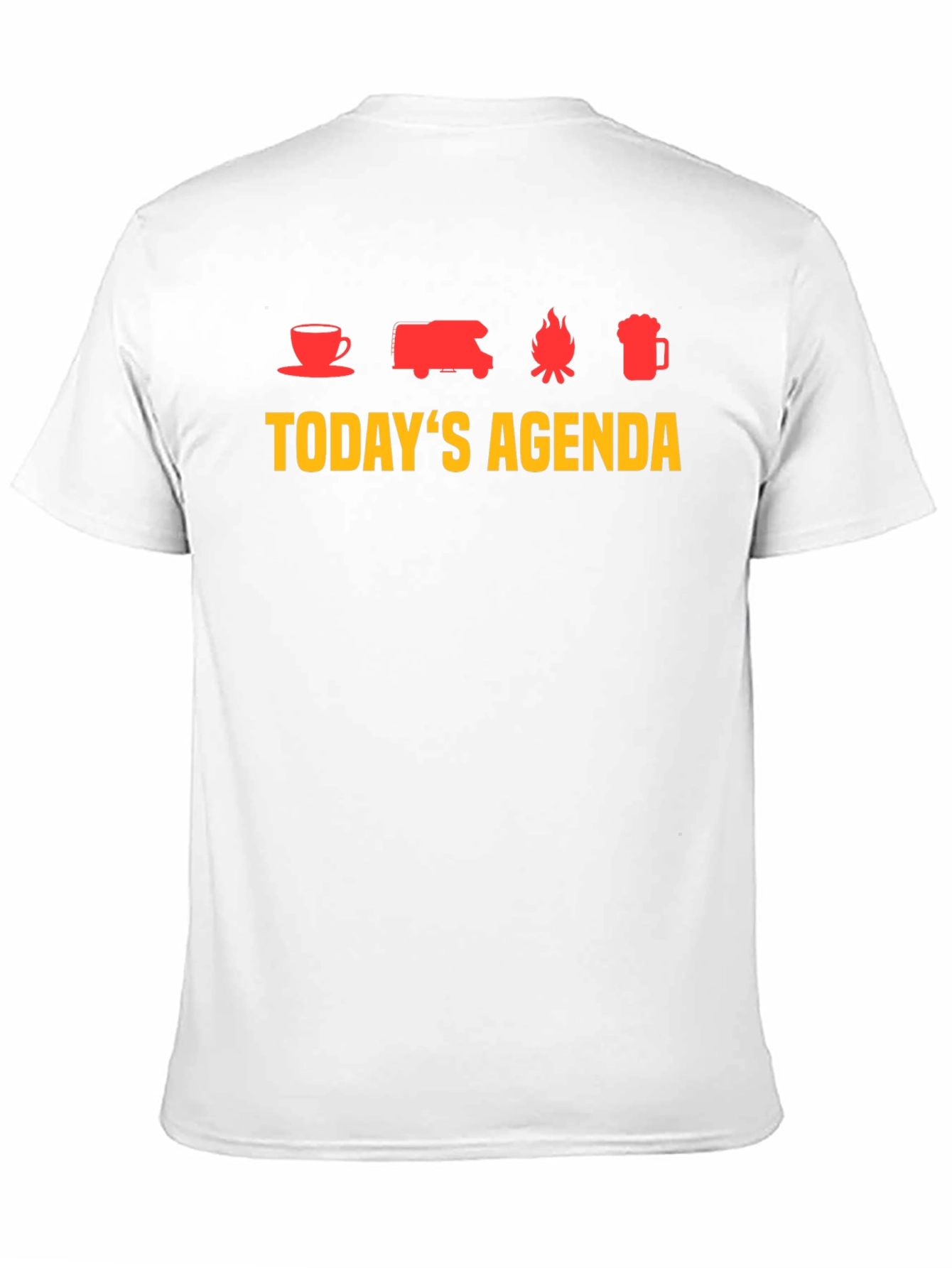 Todays Agenda T-Shirt - Coffee Camping Campfire Beer