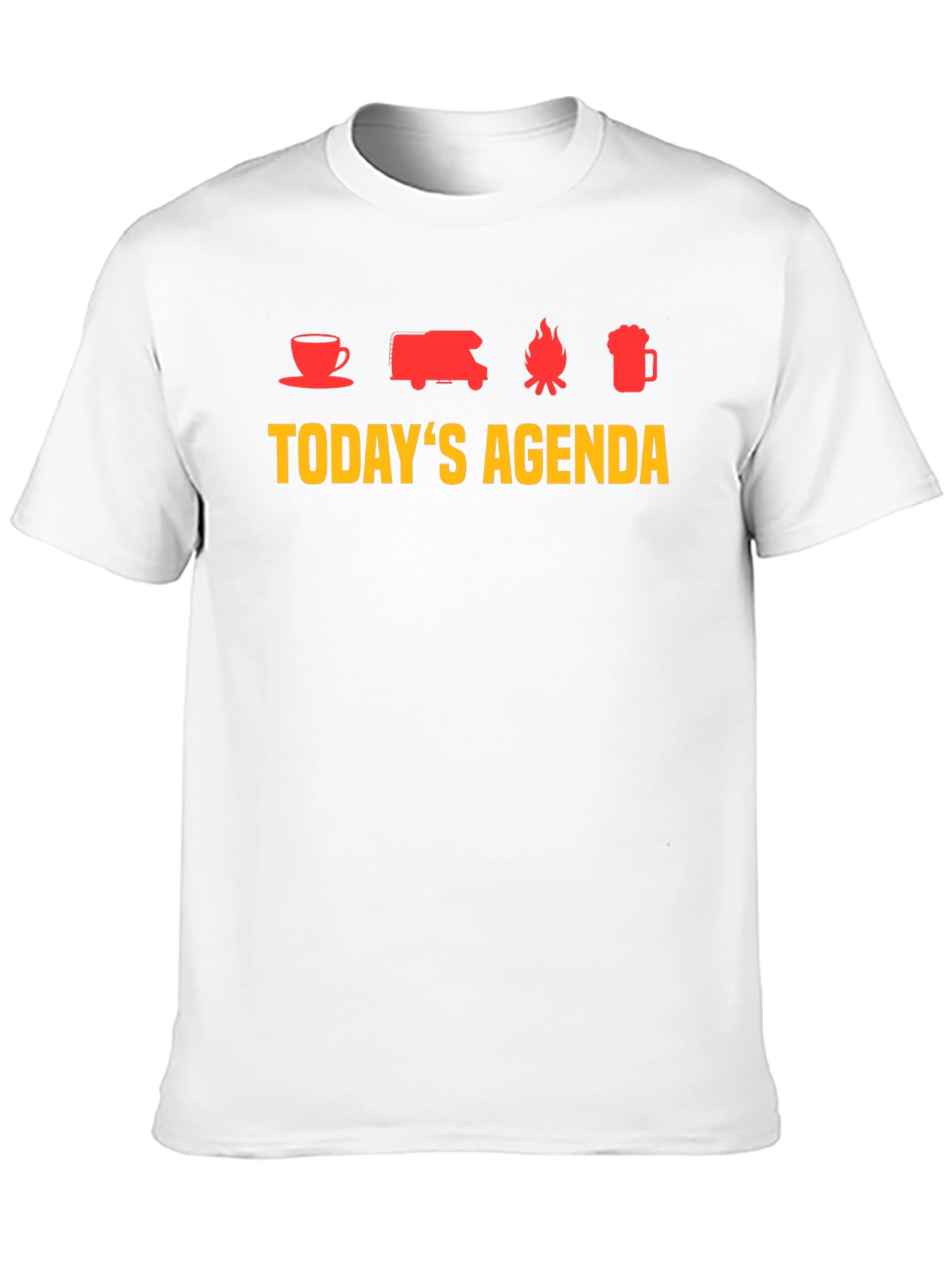 Todays Agenda T-Shirt - Coffee Camping Campfire Beer