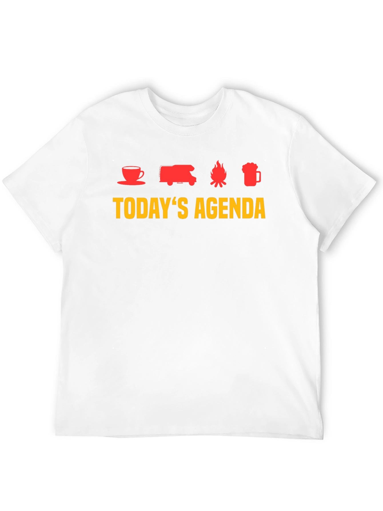 Todays Agenda T-Shirt - Coffee Camping Campfire Beer
