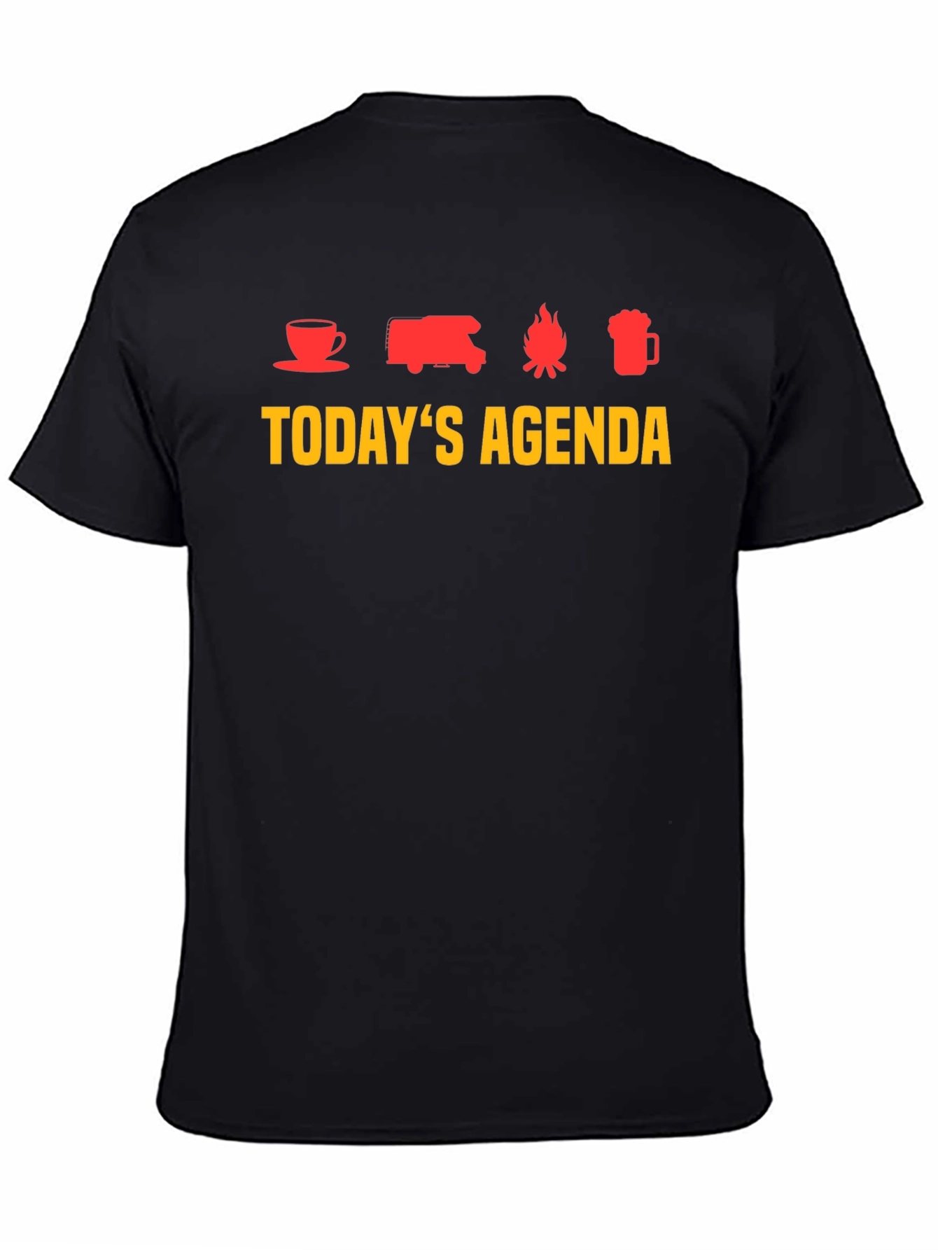 Todays Agenda T-Shirt - Coffee Camping Campfire Beer