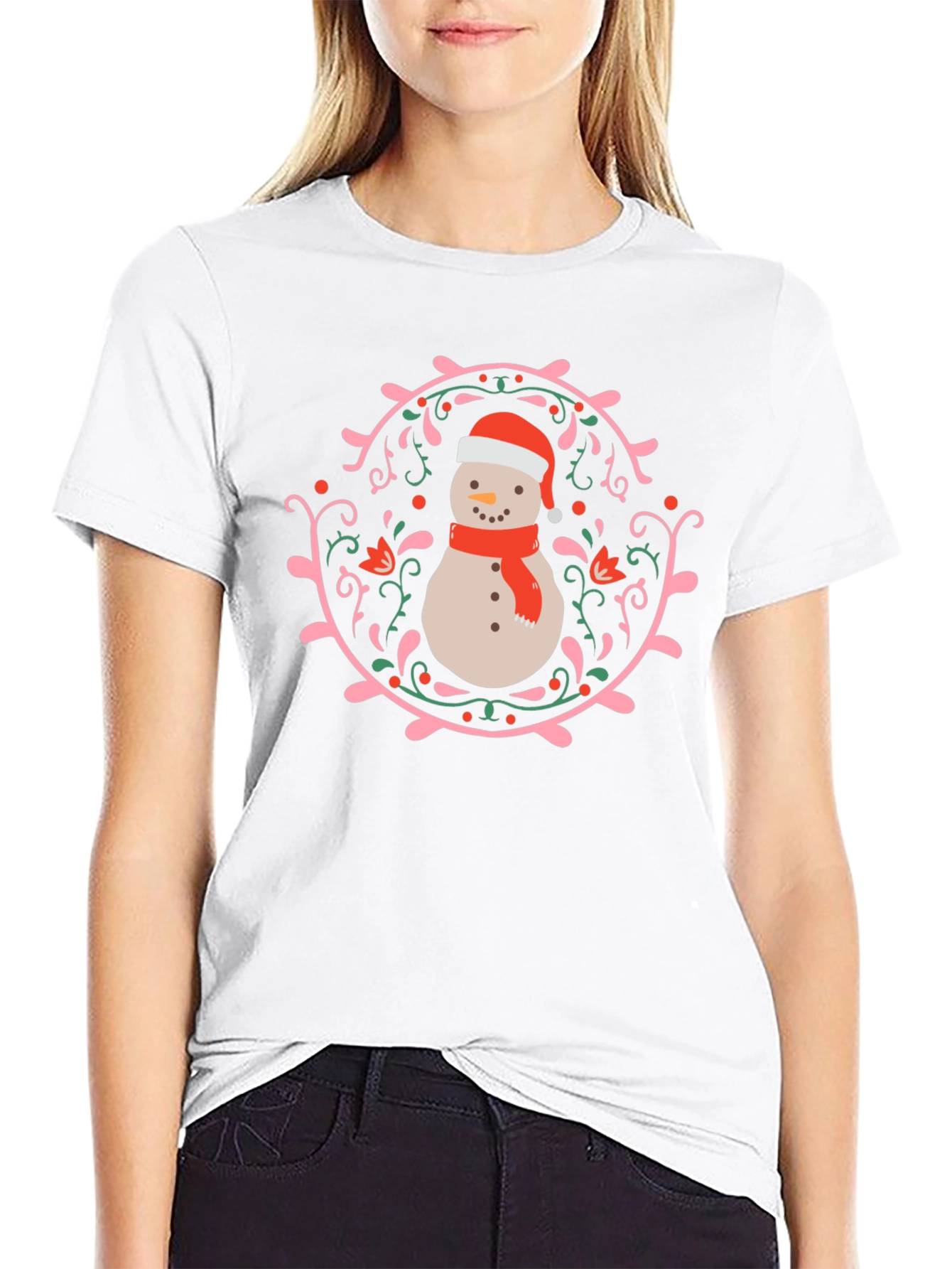 Festive Snowman T-Shirt - Holiday Graphic Tee