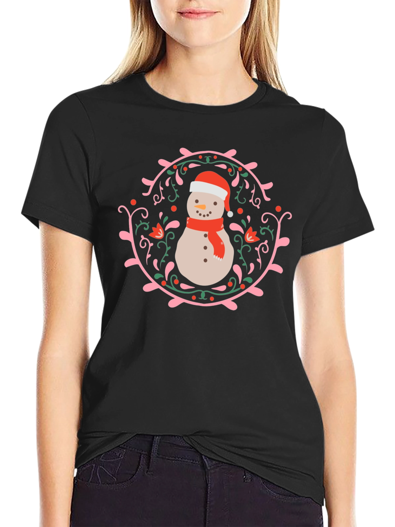 Festive Snowman T-Shirt - Holiday Graphic Tee