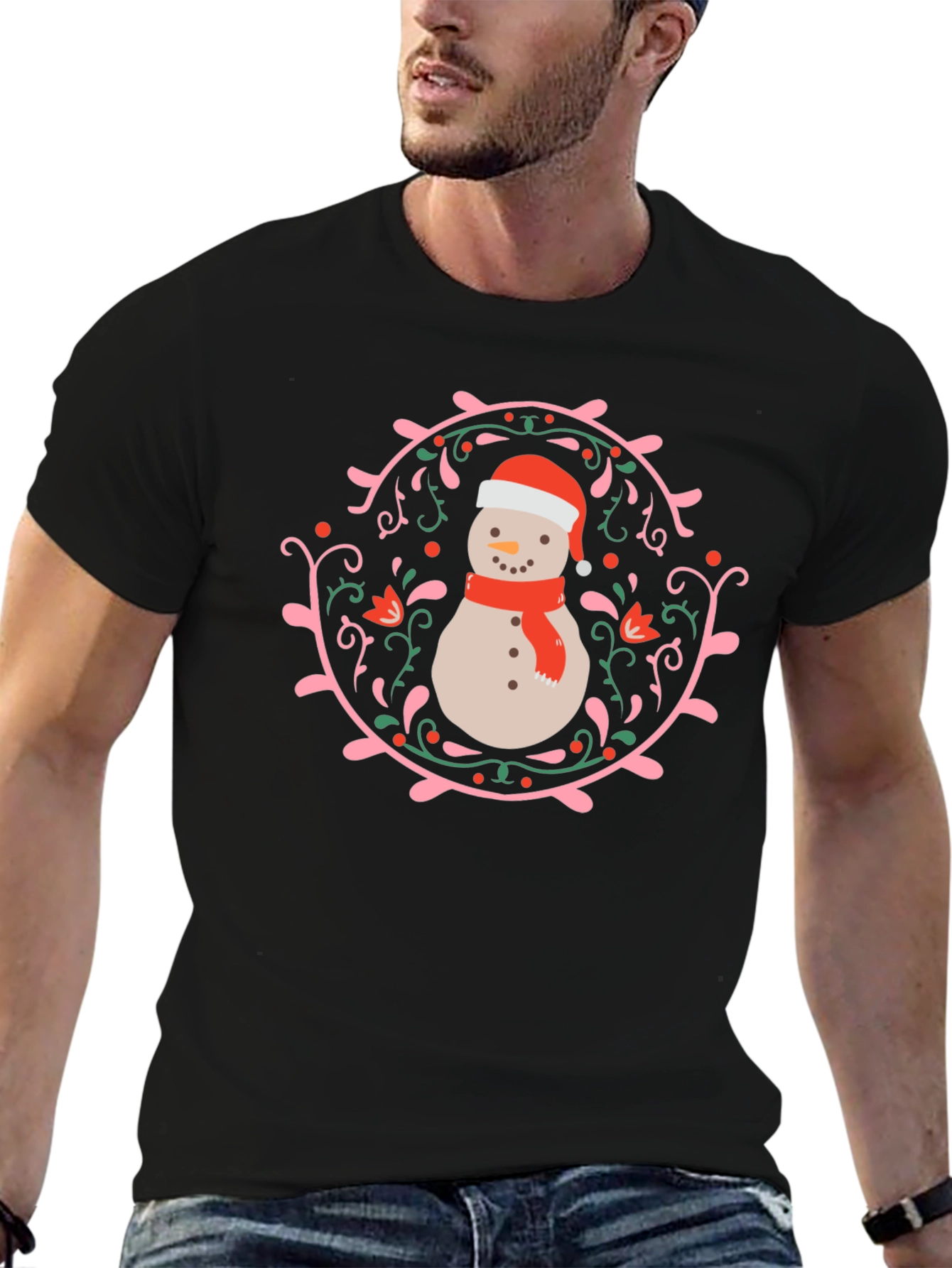 Festive Snowman T-Shirt - Holiday Graphic Tee