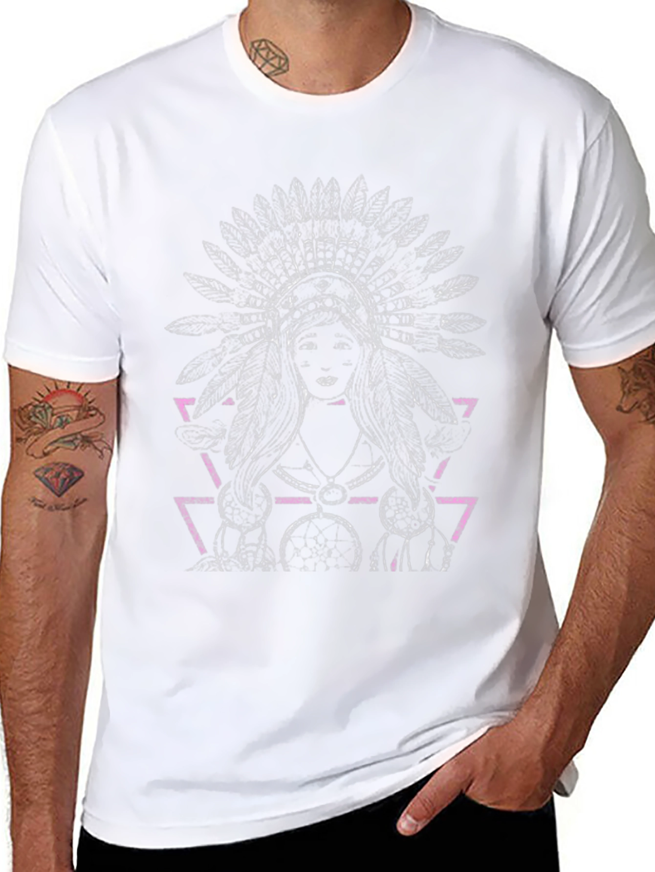 Native American Headdress Graphic T-Shirt