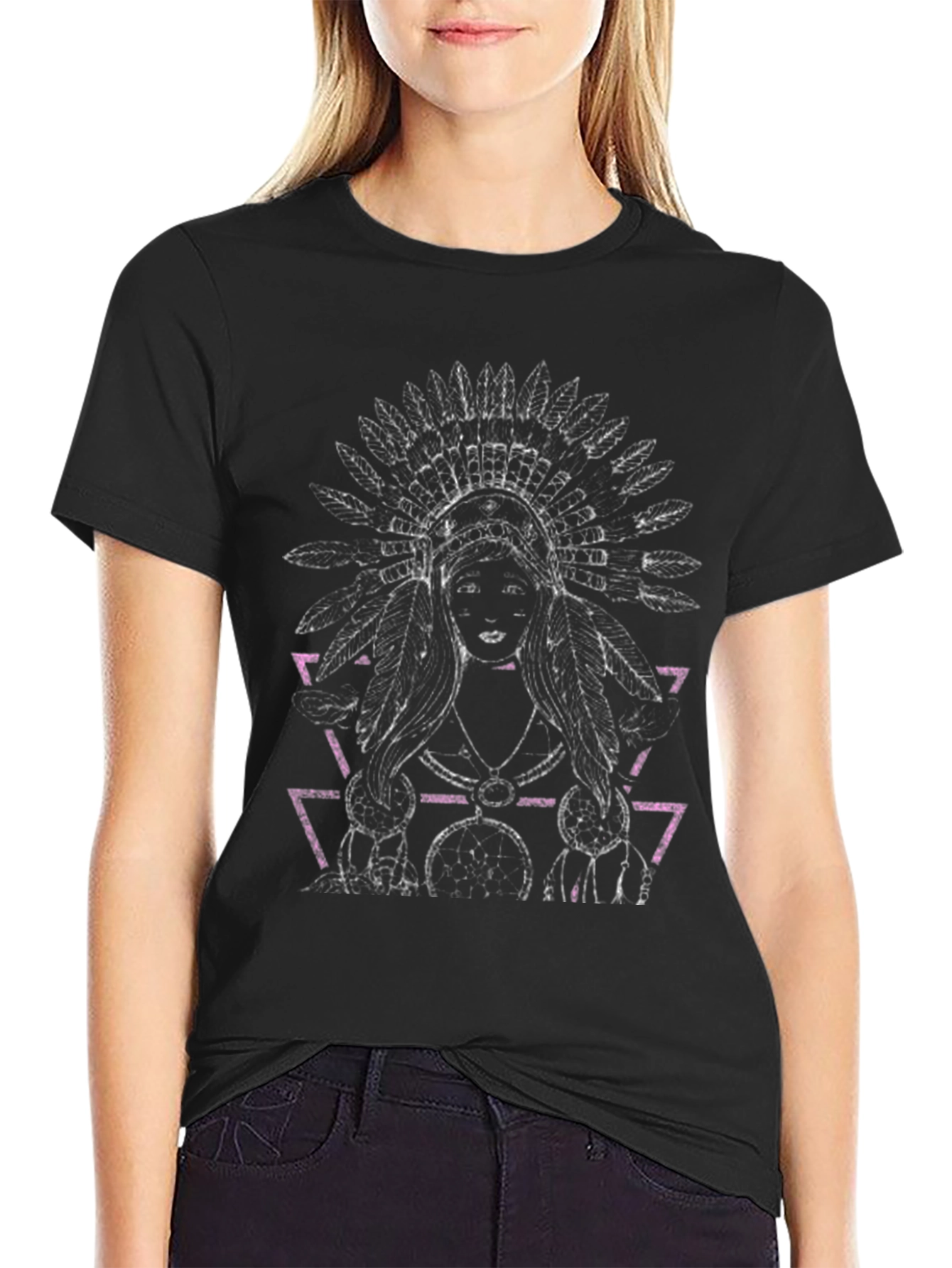 Native American Headdress Graphic T-Shirt
