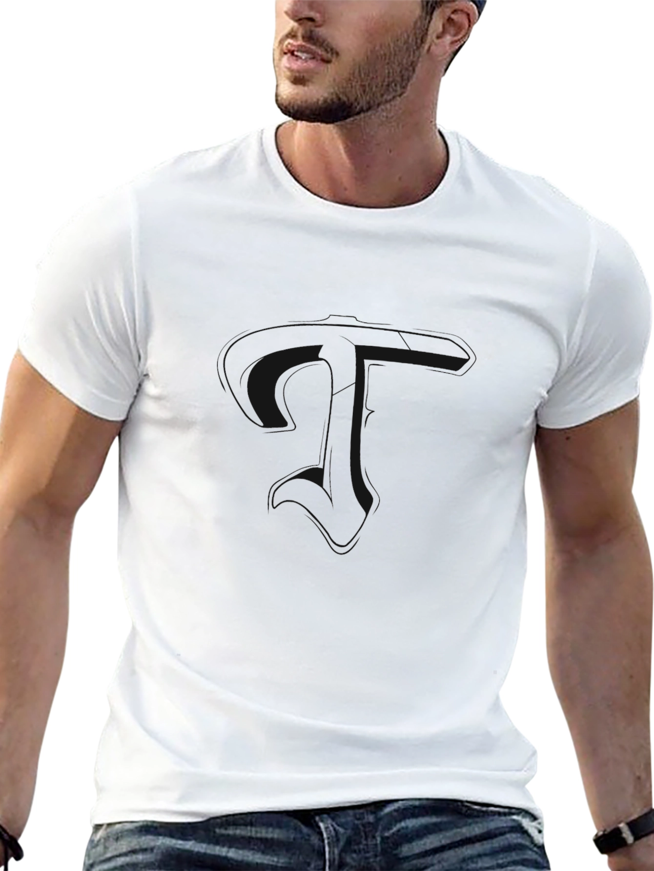 Mens Solid Black Crew Neck T-Shirt