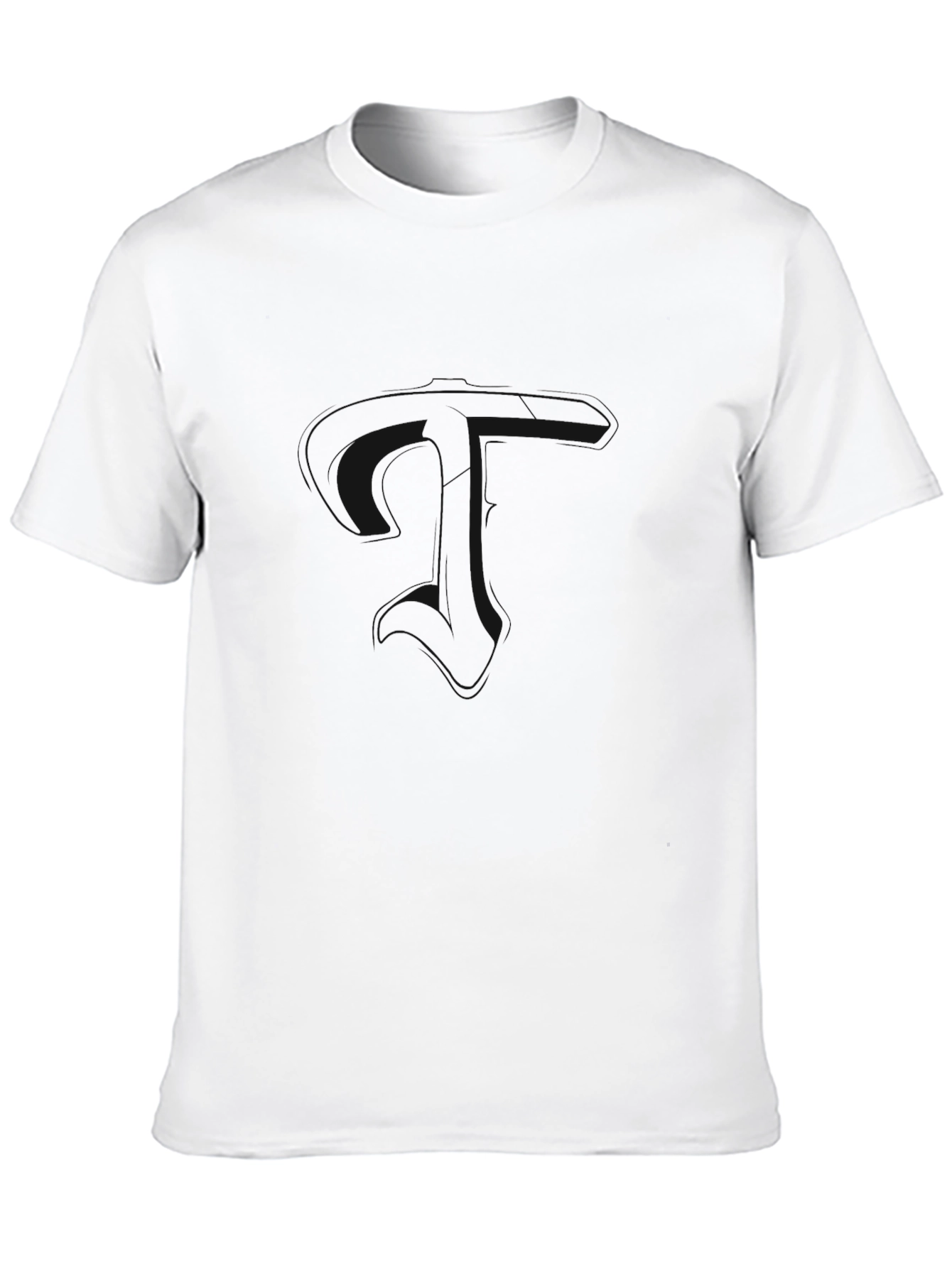 Mens Solid Black Crew Neck T-Shirt