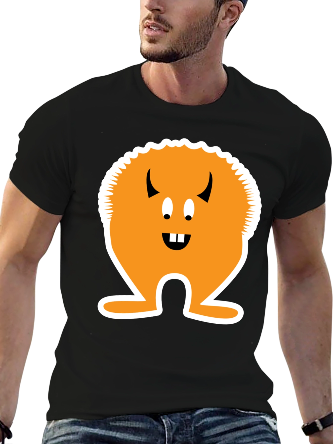 Monster Graphic T-Shirt - Black Cotton Tee
