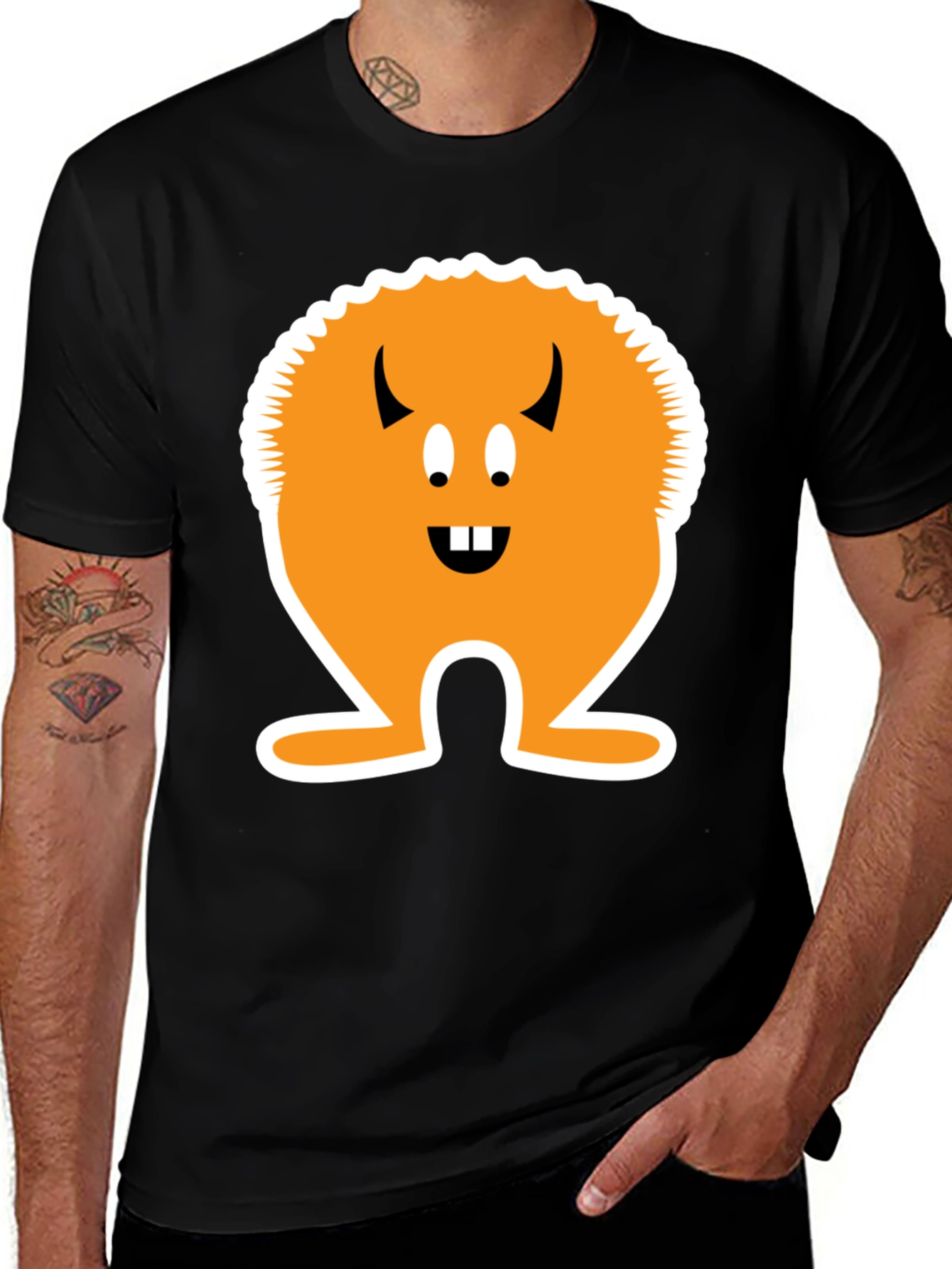 Monster Graphic T-Shirt - Black Cotton Tee