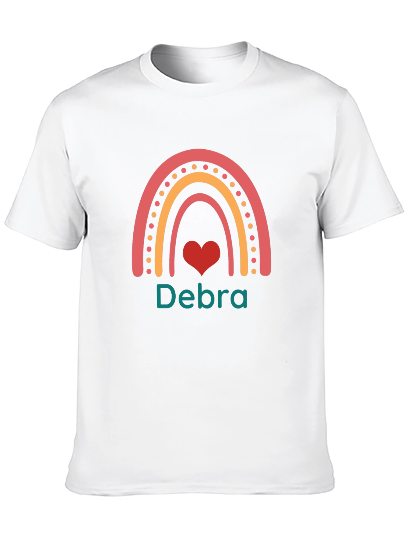 Debra Rainbow Heart Personalized T-Shirt
