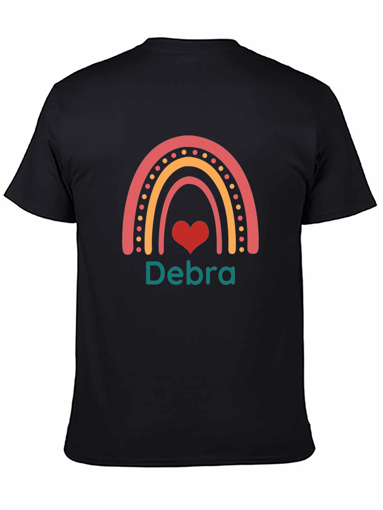 Debra Rainbow Heart Personalized T-Shirt