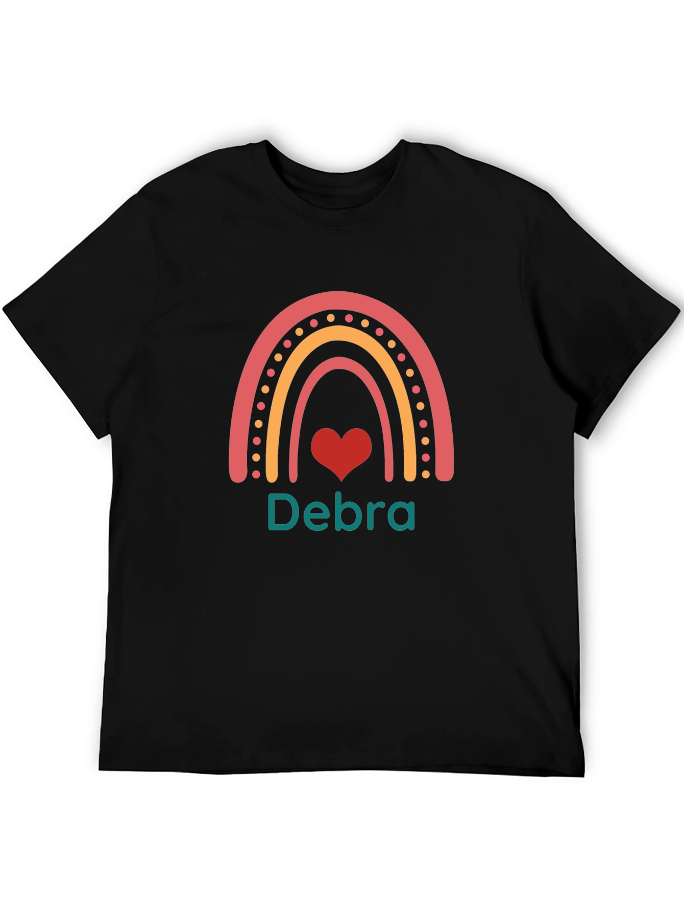 Debra Rainbow Heart Personalized T-Shirt
