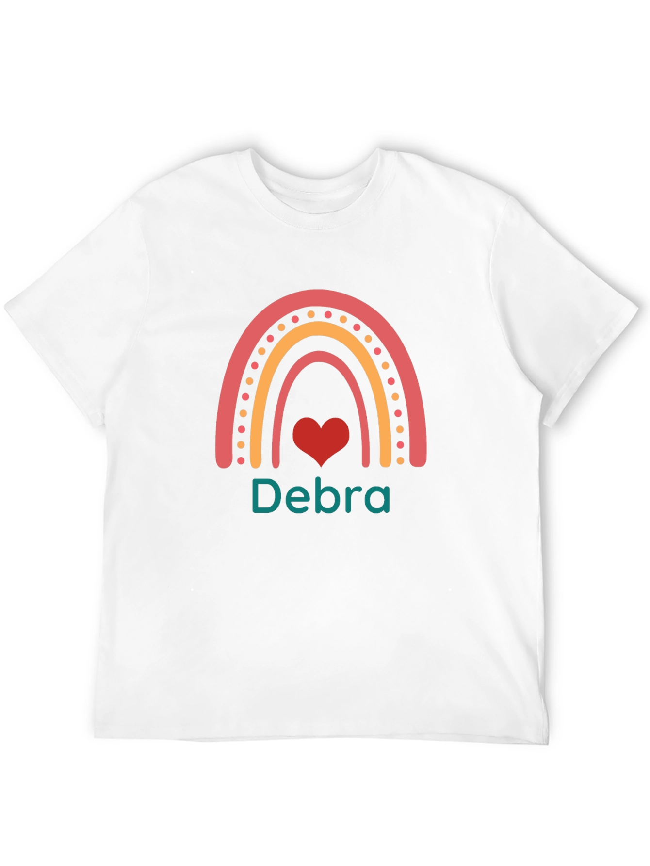 Debra Rainbow Heart Personalized T-Shirt