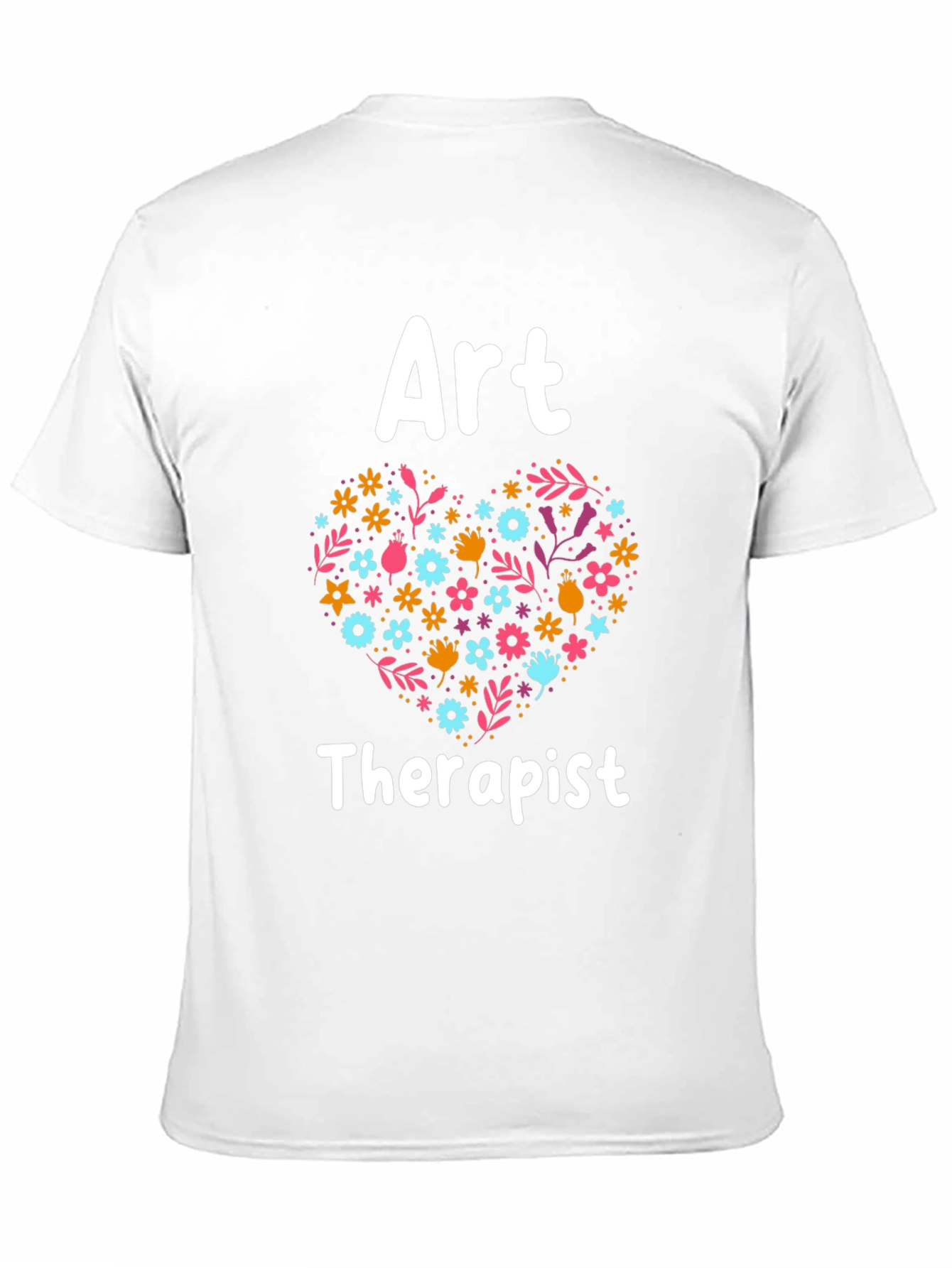 Art Therapist Floral Heart Graphic Tee - Black
