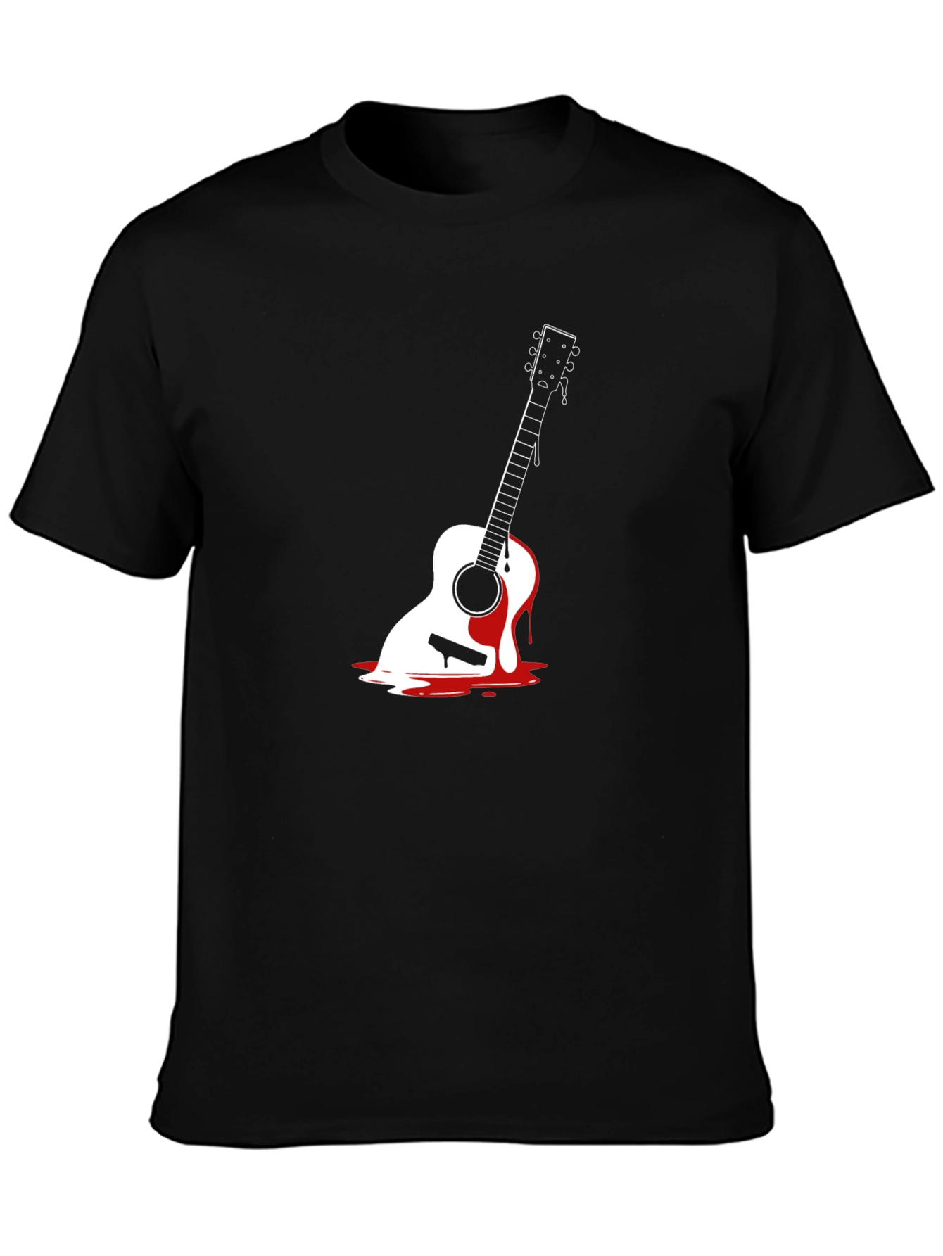 Melting Guitar Graphic Tee - Black
