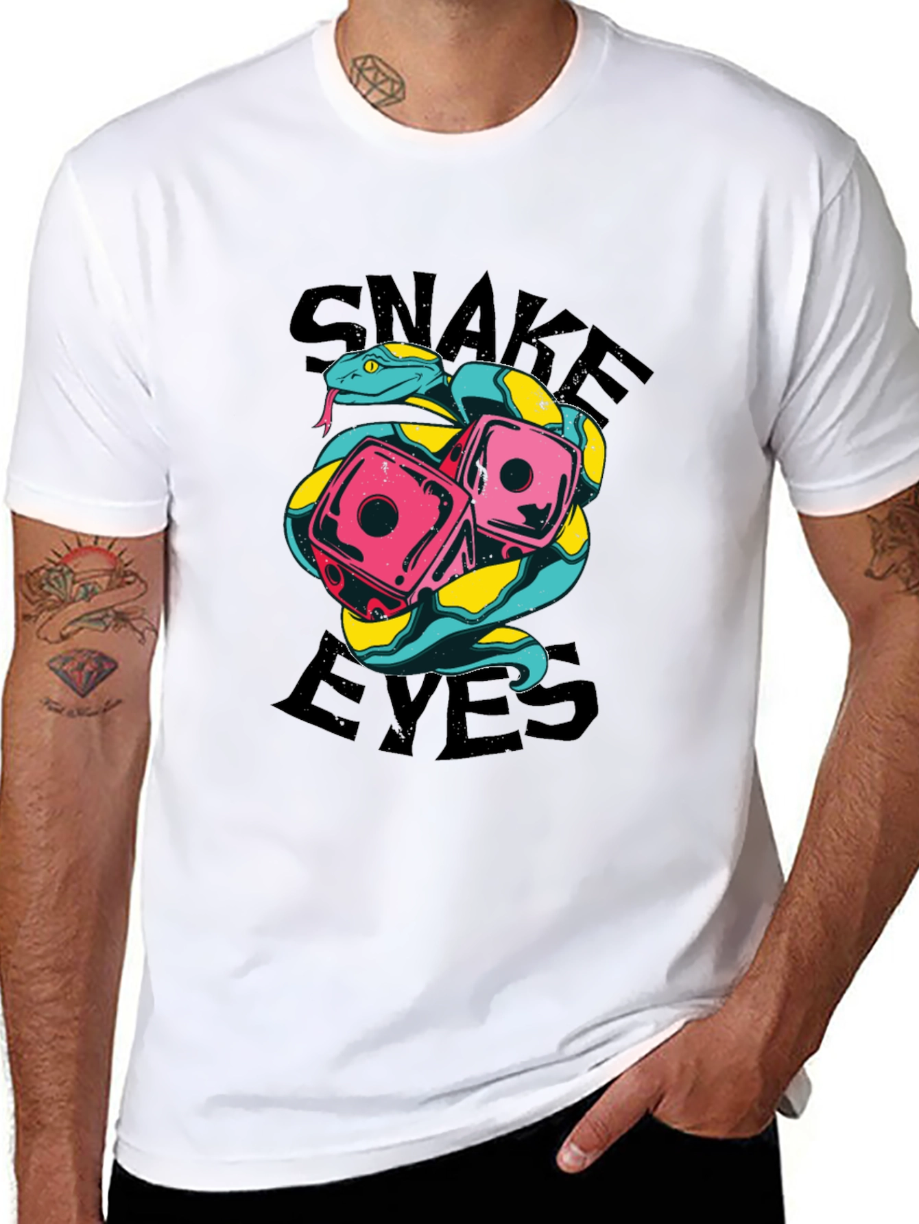 Snake Eyes Graphic Tee - Lucky Dice Design