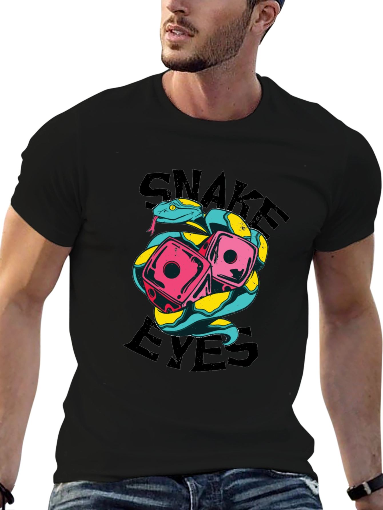 Snake Eyes Graphic Tee - Lucky Dice Design