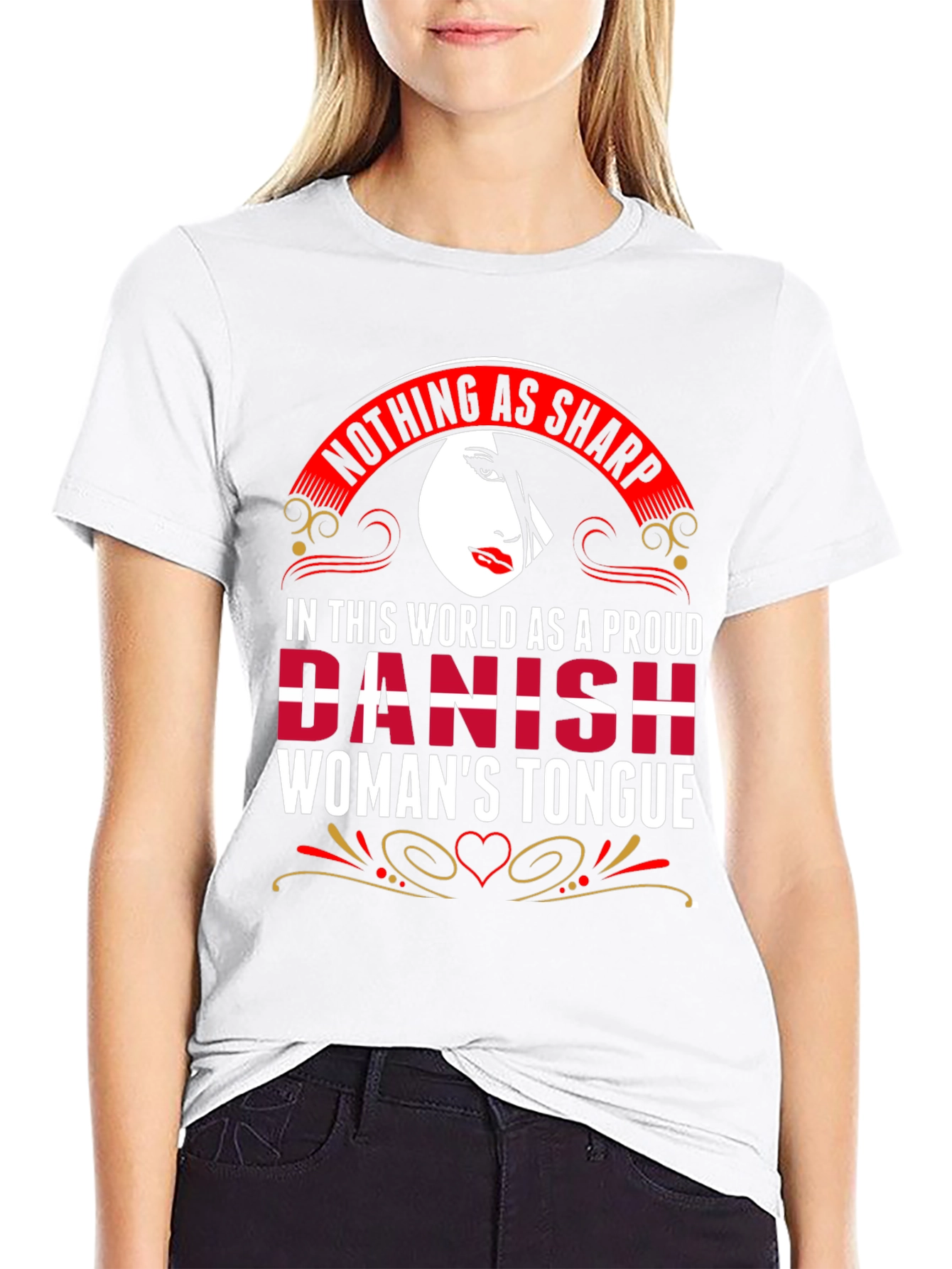 Proud Danish Womans Tongue Graphic Tee