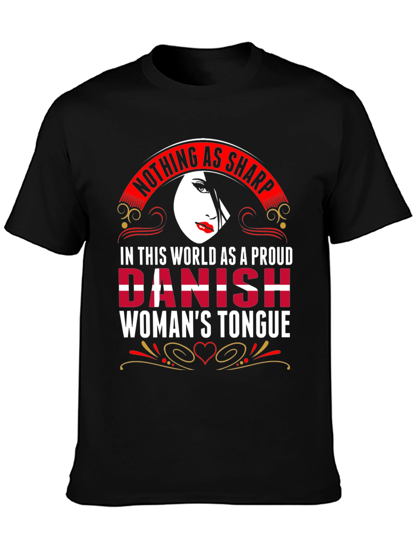 Proud Danish Womans Tongue Graphic Tee