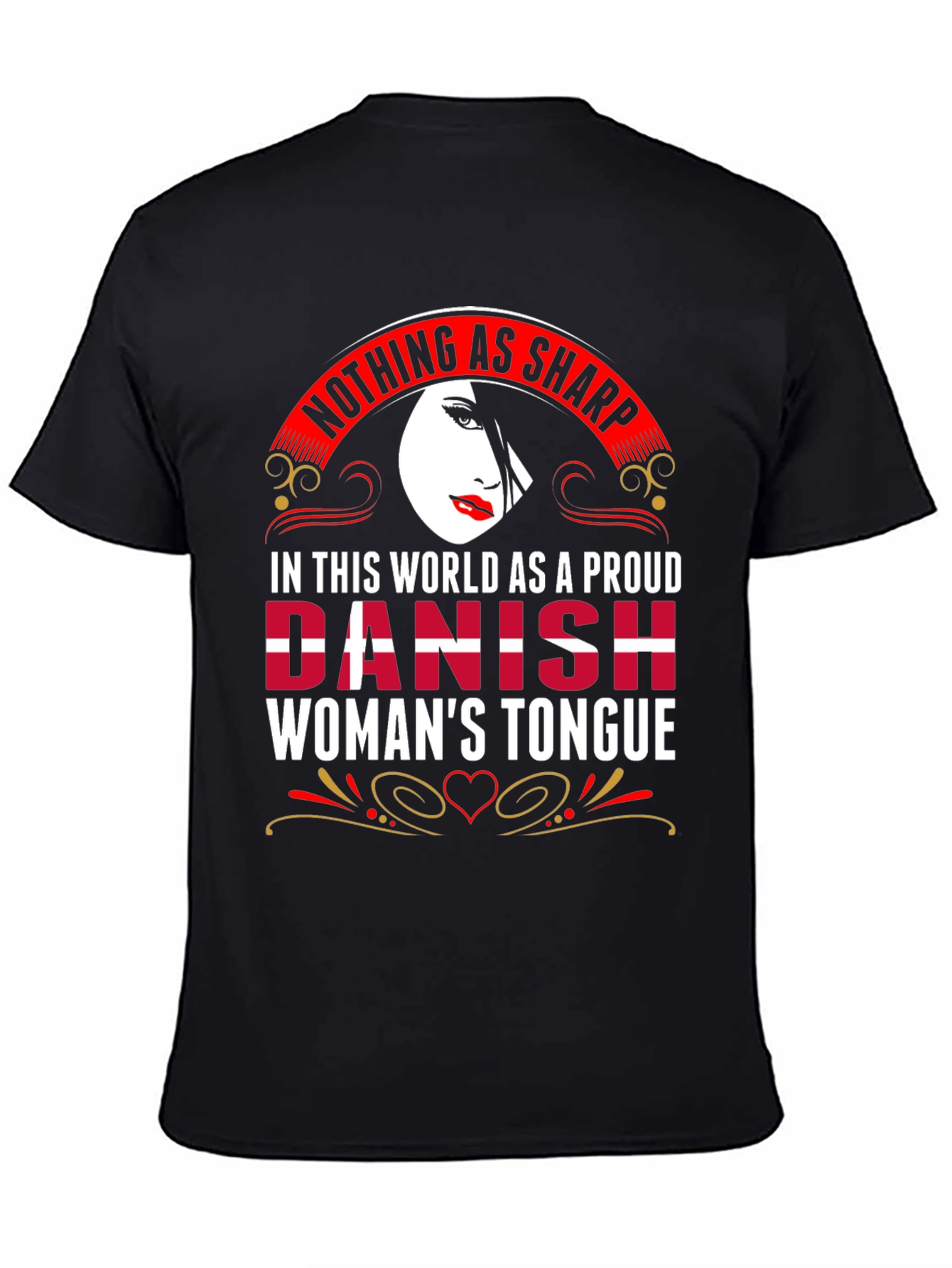 Proud Danish Womans Tongue Graphic Tee