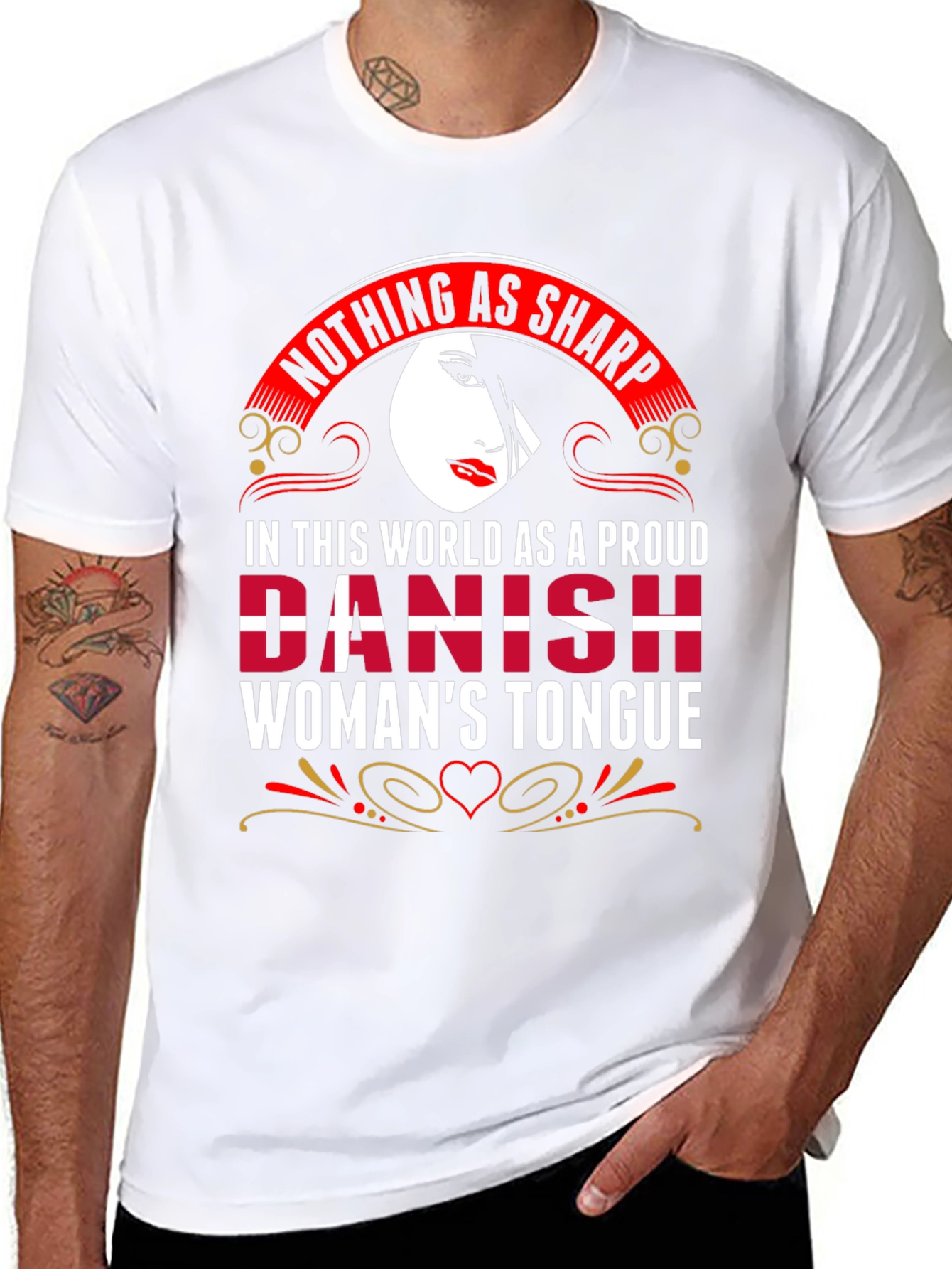 Proud Danish Womans Tongue Graphic Tee