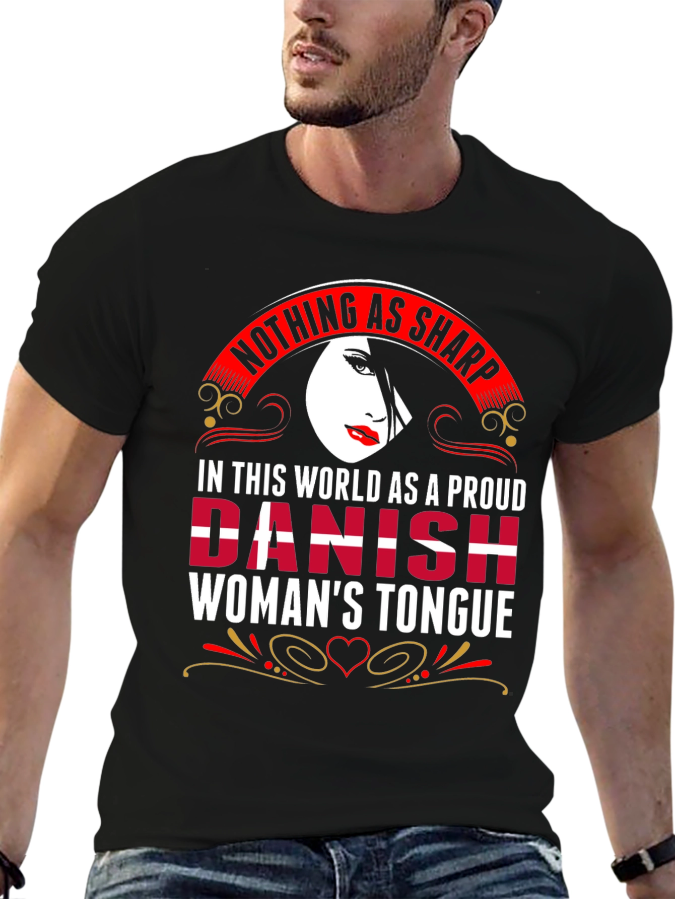 Proud Danish Womans Tongue Graphic Tee
