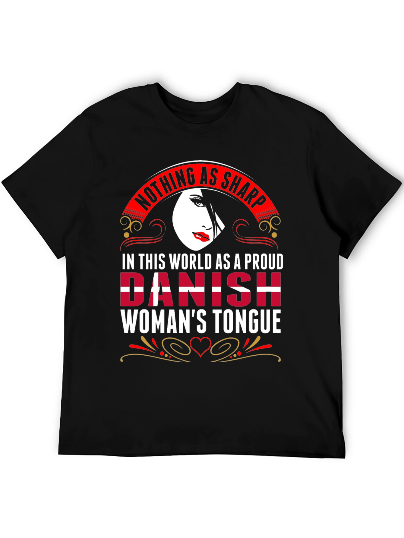 Proud Danish Womans Tongue Graphic Tee