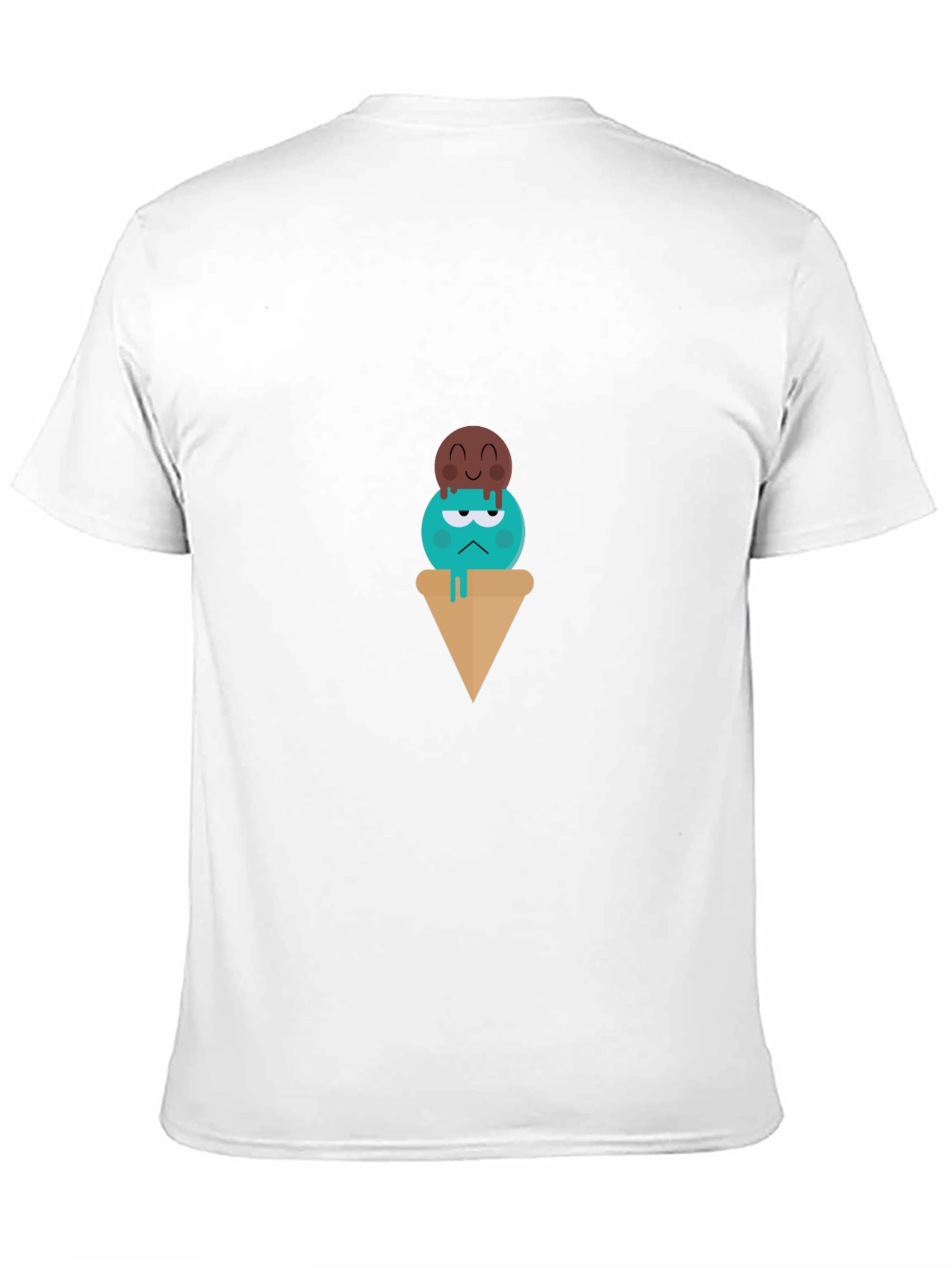 Cartoon Ice Cream Graphic Tee - Unisex Black T-Shirt