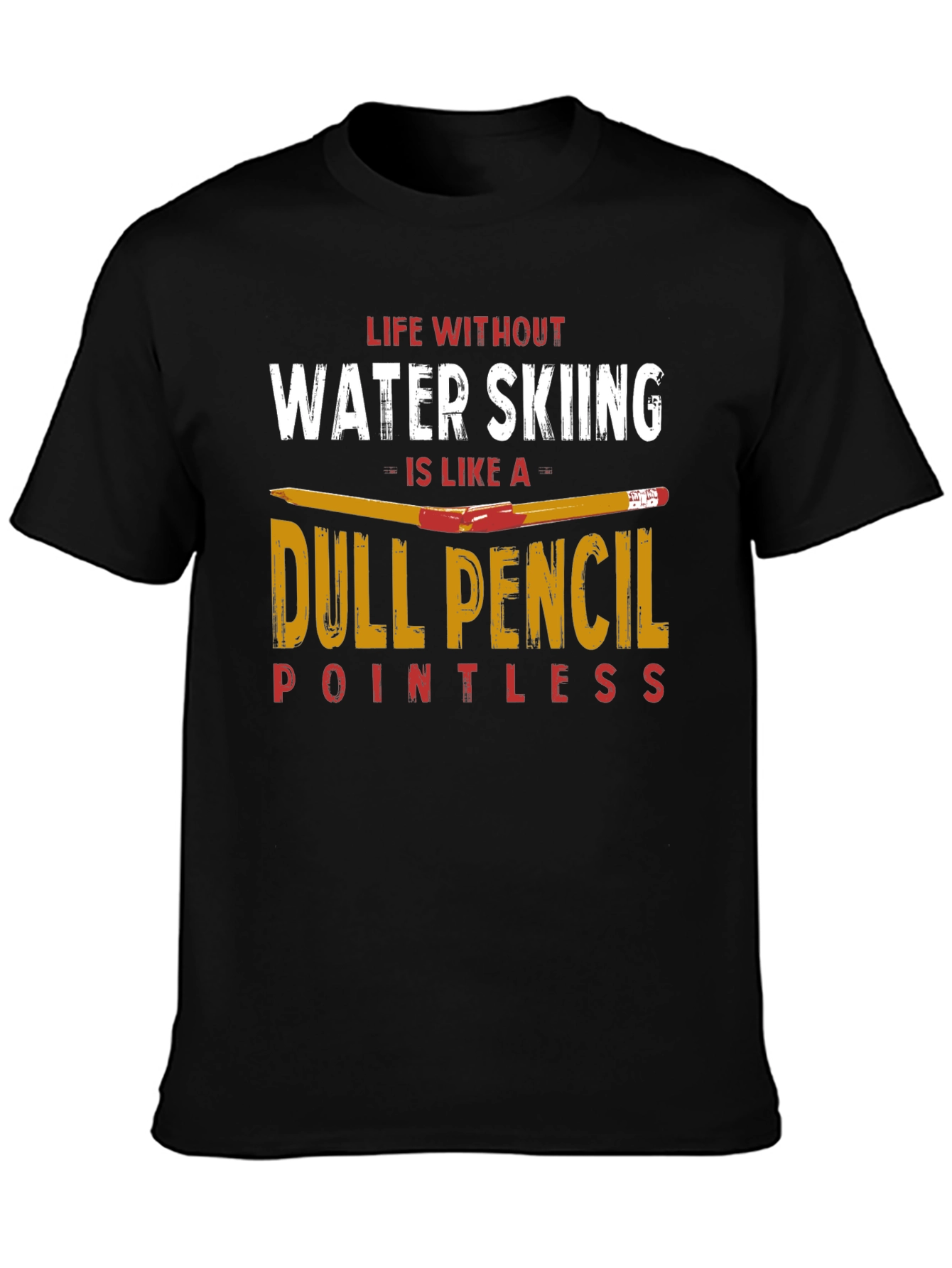 Water Skiing T-Shirt - Dull Pencil Design