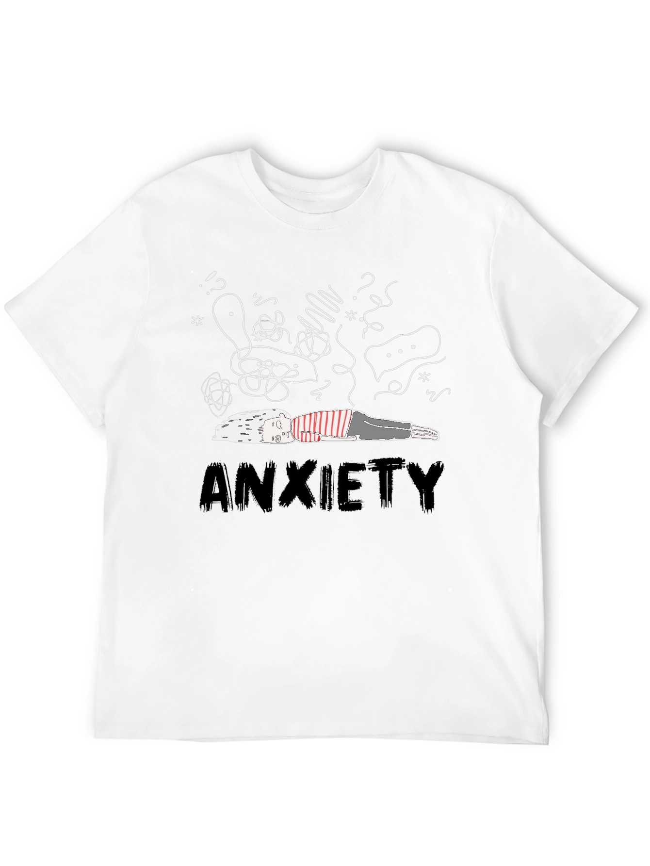 Anxiety Graphic Tee - Unisex Black Cotton T-Shirt